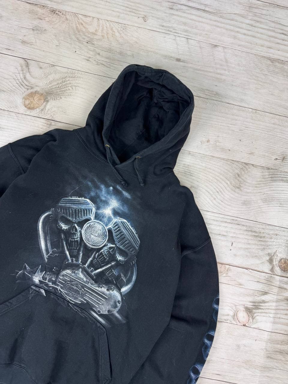 Vintage Spiral Hoodie Ghost Racer Skull Harley Davidson Moto Y2K 90s Size US L / EU 52-54 / 3 - 9 Thumbnail