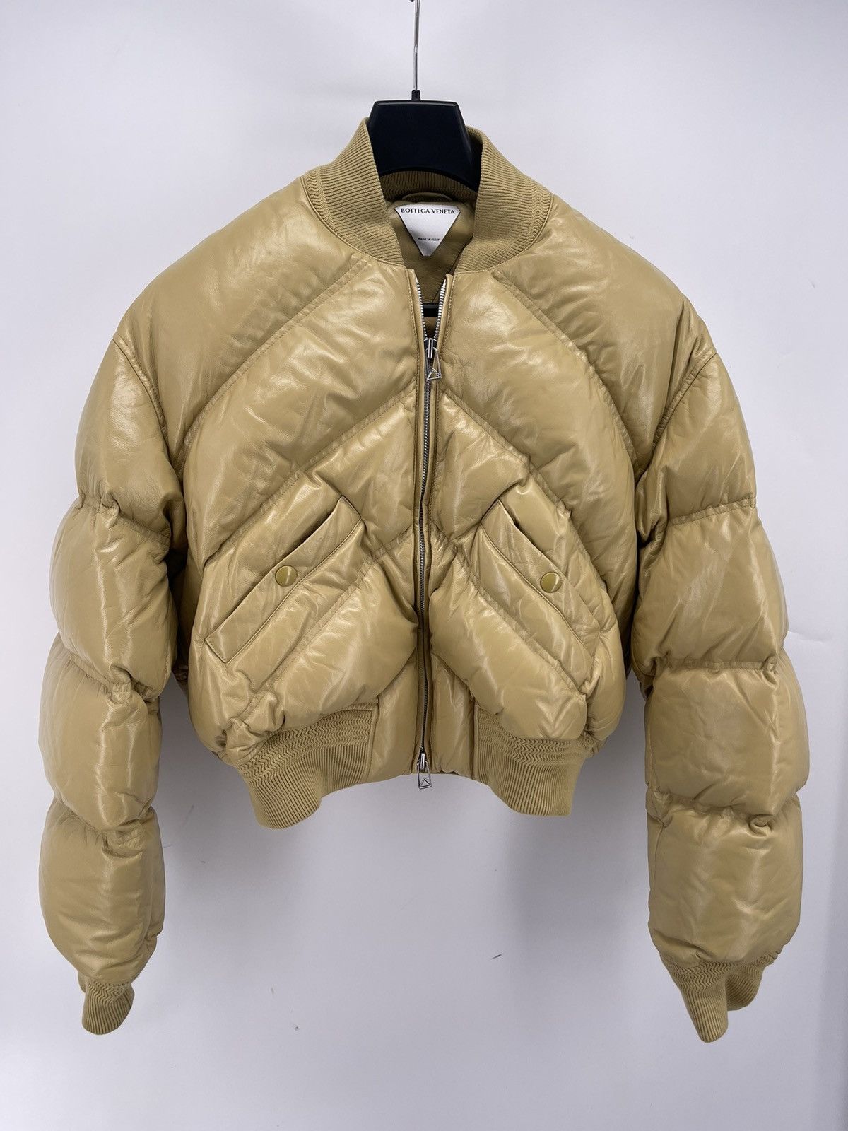 BOTTEGA VENETA BOMBER BEIGE BIKER STYLE JACKET バイカー BOTTEGA VENETA Belted asymmetric cotton-blend jacket | NET-A