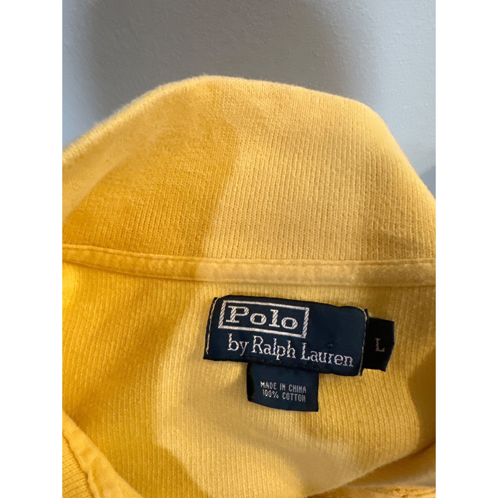 Polo Ralph Lauren Polo Ralph Lauren Lg Yellow Quarter Zip Long Sleeve Knit Swe Size US L / EU 52-54 / 3 - 7 Thumbnail