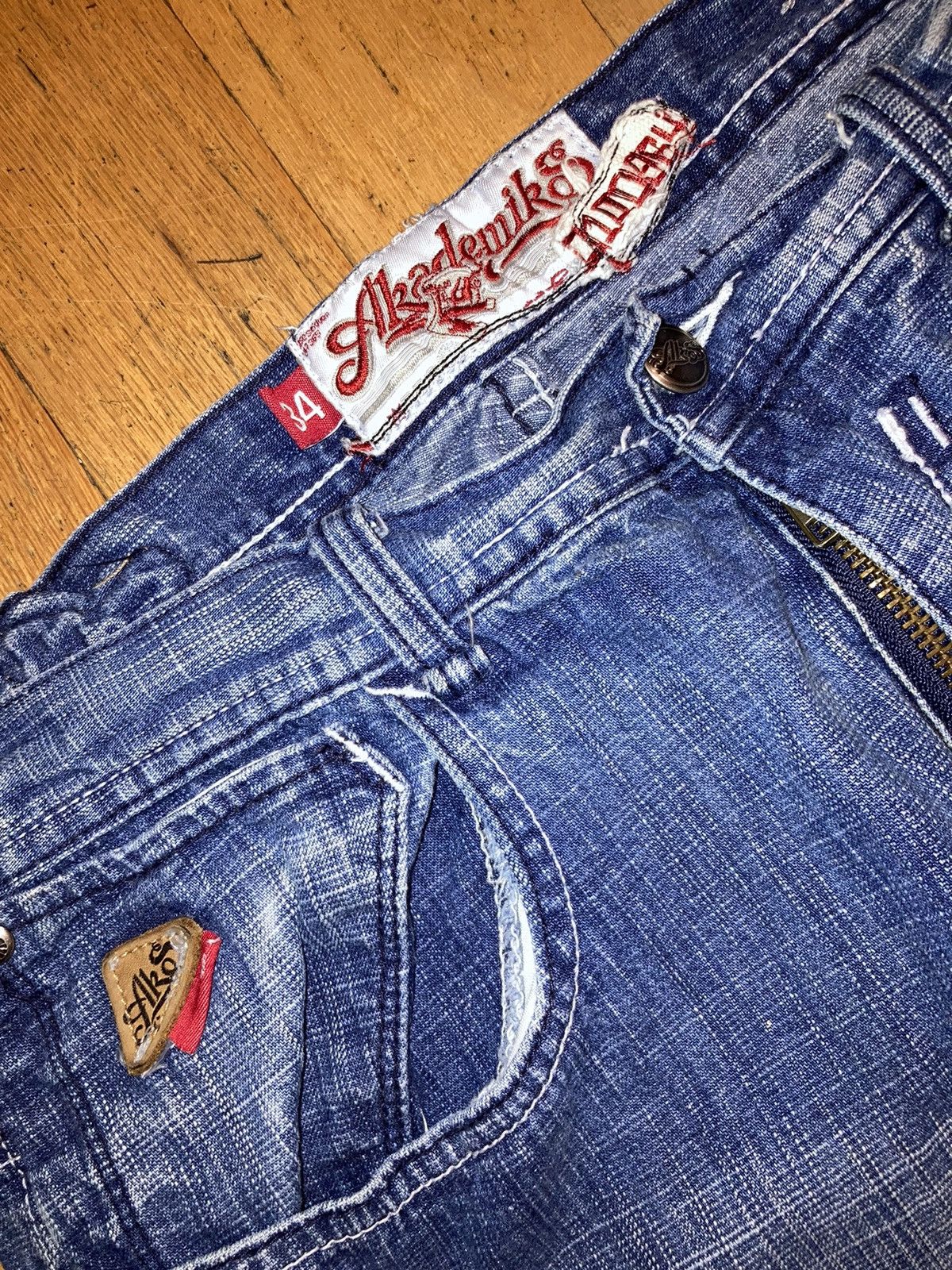 Akademiks × Vintage VTG Y2K AKADEMIKS Baggy denim jeans 34x30 Size US 34 / EU 50 - 3 Thumbnail
