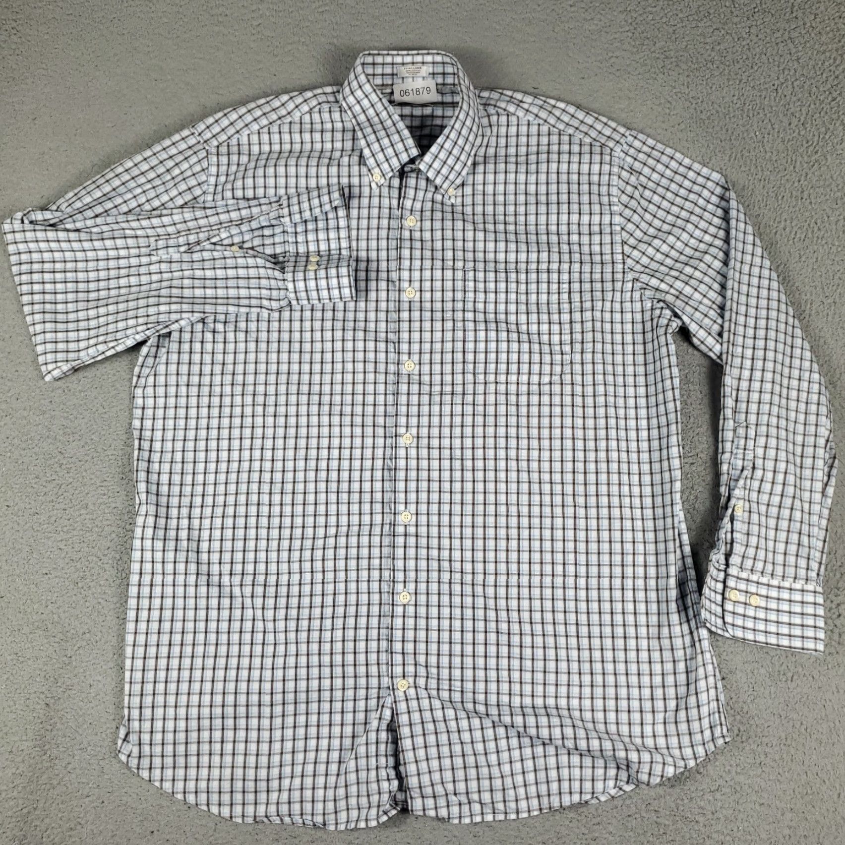 Peter Millar Peter Millar Shirt Mens XL Brown Blue Plaid Button-Up Long Sleeve Casual Size US XL / EU 56 / 4 - 2 Thumbnail