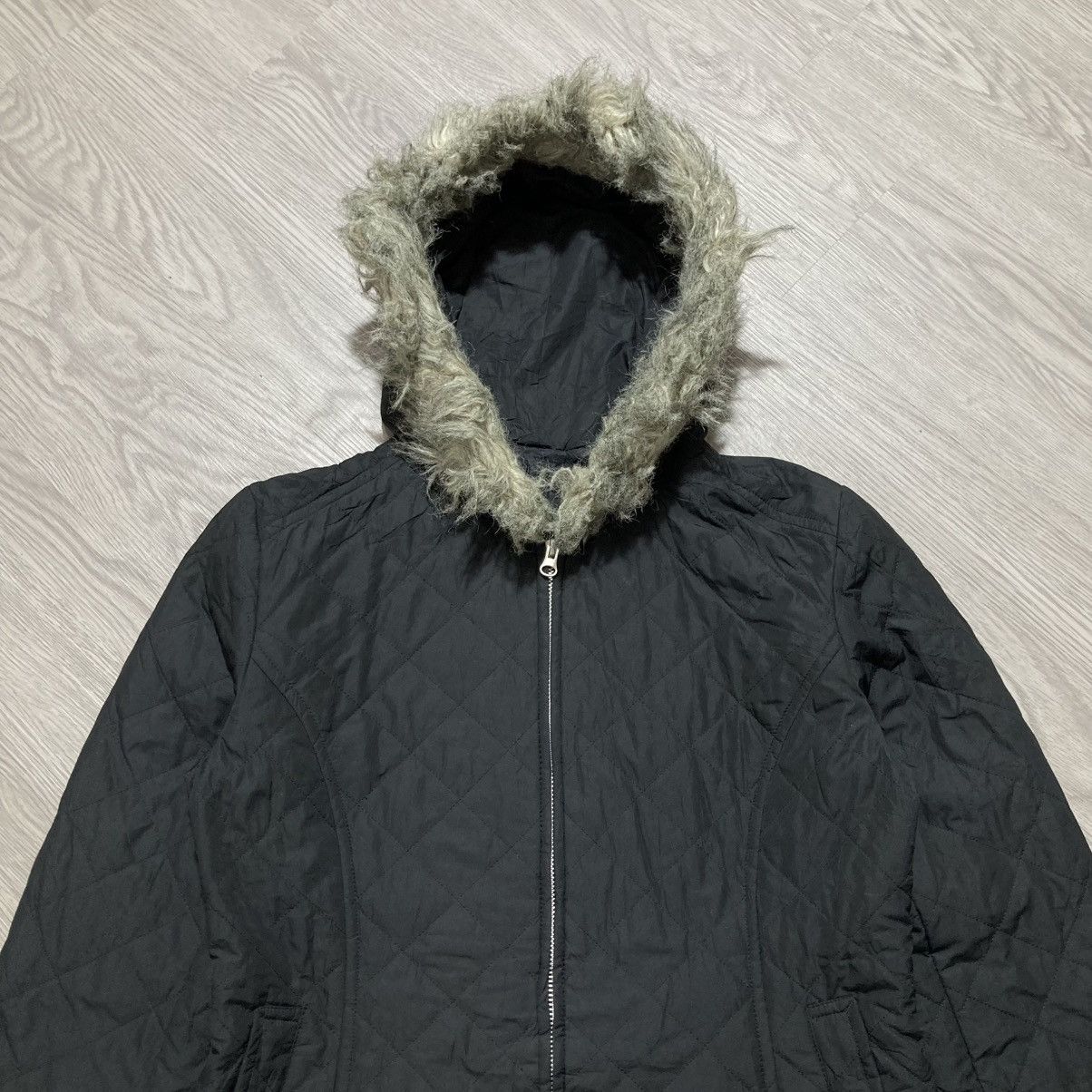 If Six Was Nine 2000s Uniqlo Winter Quilted Fur Trim Jacket Punk Style Size L / US 10 / IT 46 - 3 Thumbnail
