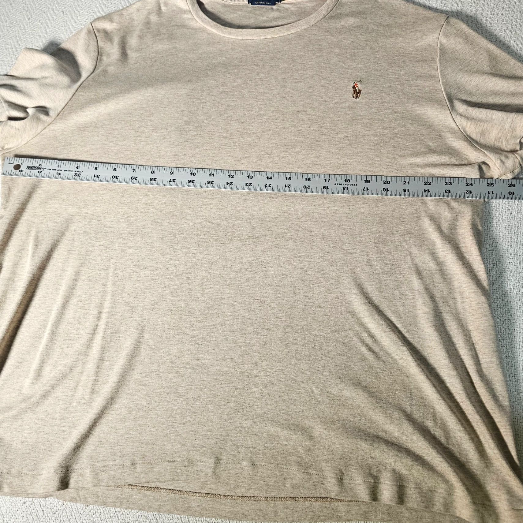 Ralph Lauren VINTAGE Ralph Lauren T-Shirt Men 2XL Short Sleeve Crew Neck Solid Cotton Logo Slim Beige Size US XXL / EU 58 / 5 - 6 Thumbnail