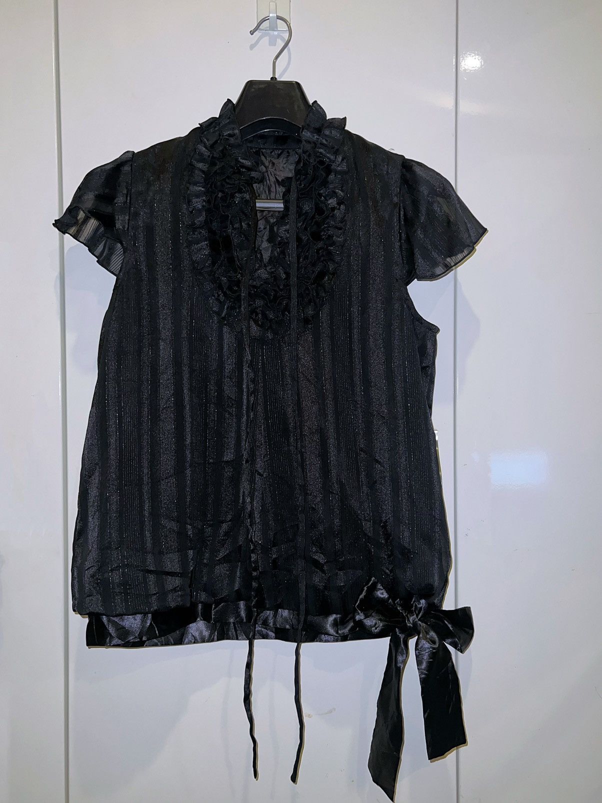 Japanese Brand THEORIA glitter ruffle blouse 📄🎀 Size M / US 6-8 / IT 42-44 - 6 Thumbnail