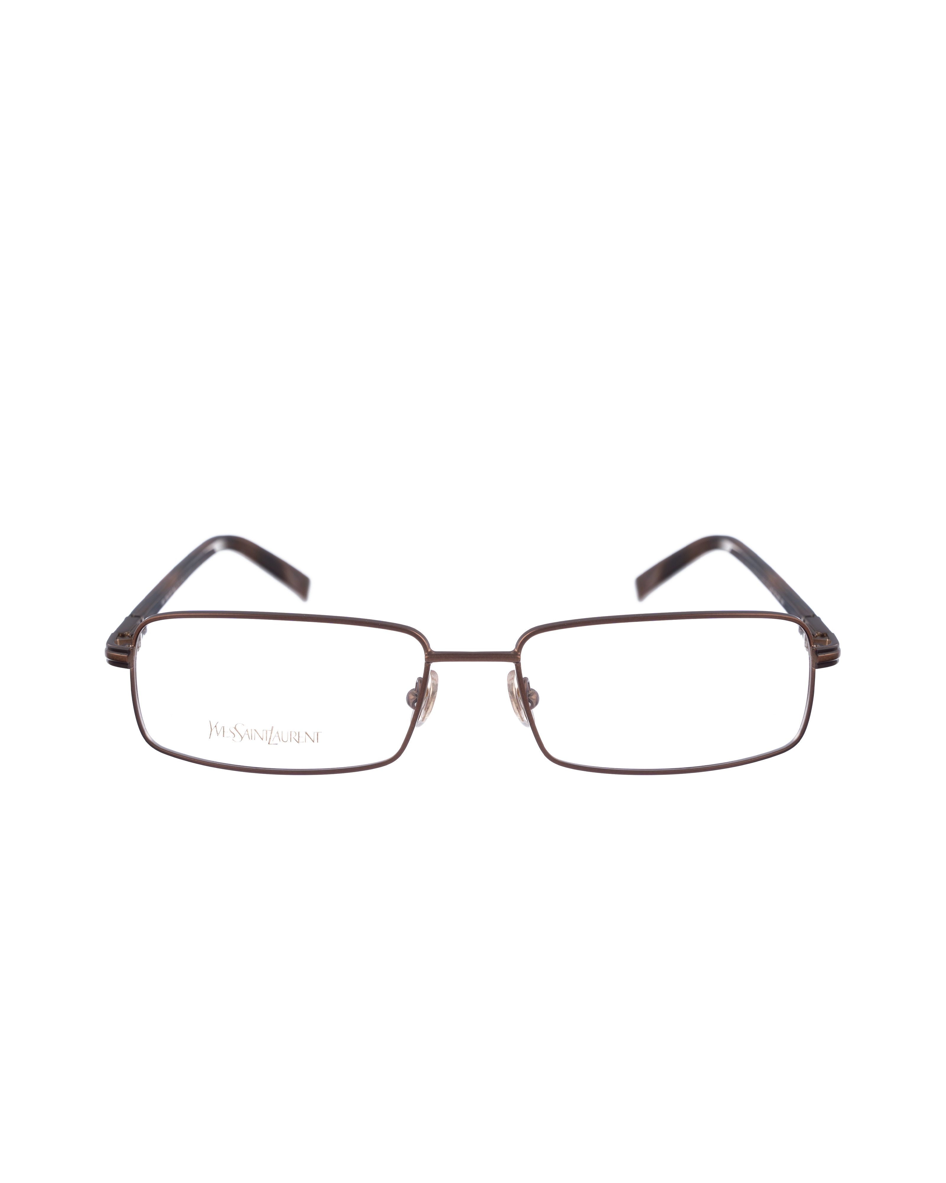 Yves Saint Laurent Yves Saint Laurent 90s Brown Metallic Rectangular Glasses Size ONE SIZE - 1 Thumbnail