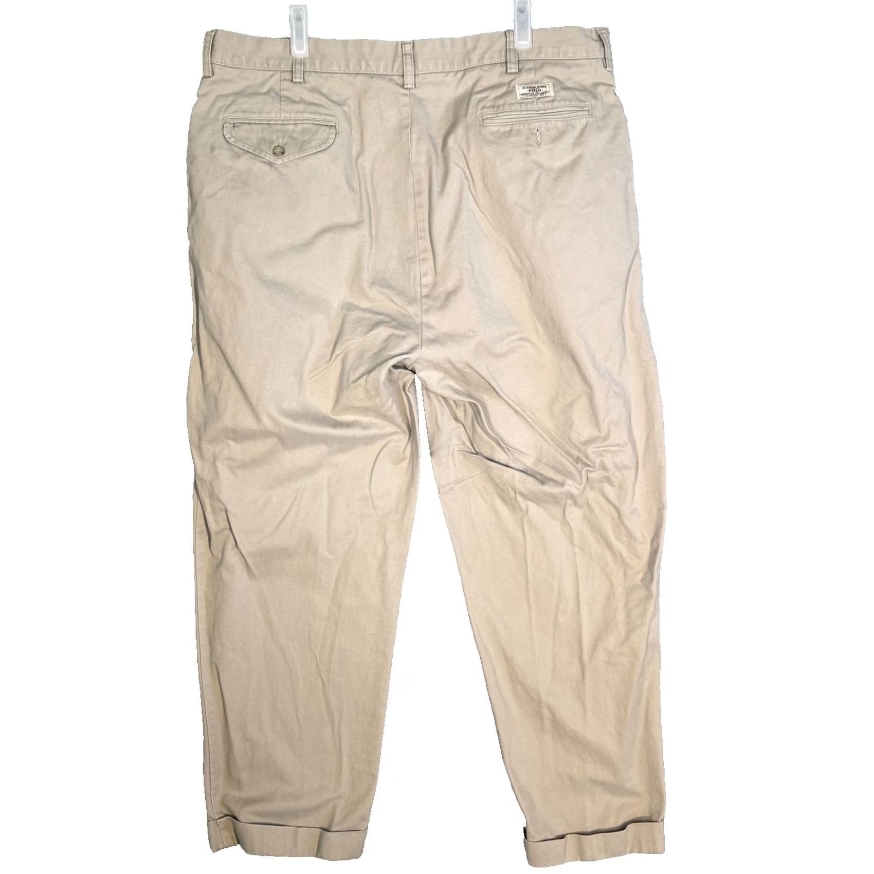 Polo Ralph Lauren VINTAGE Polo Ralph Lauren Classic Chino Pants Mens 40x30 Beige Hammond Pleated Dress Size US L / EU 52-54 / 3 - 2 Thumbnail