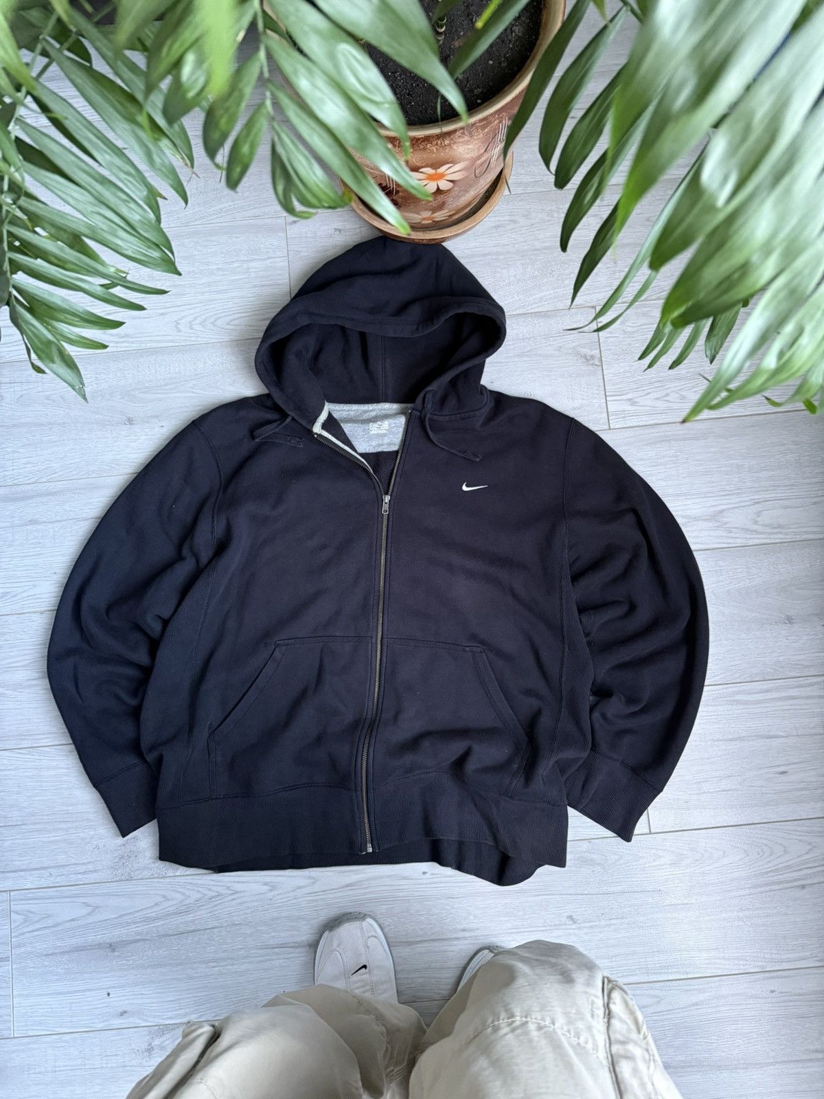 Nike × Vintage Vintage Nike oversized zip hoodie swoosh logo Size US XXL / EU 58 / 5 - 2 Thumbnail