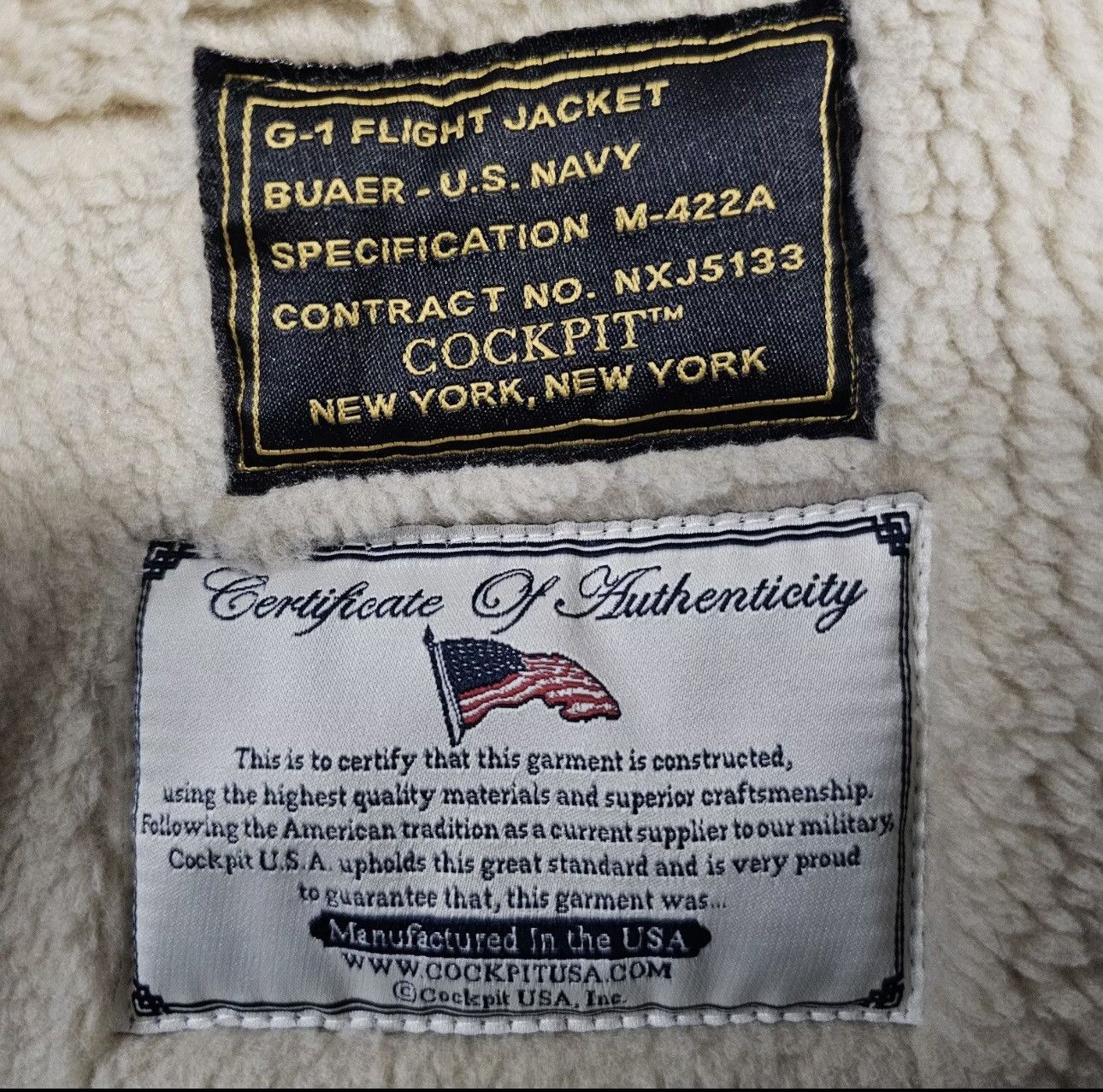 Cockpit USA Cockpit USA G-1 Flight Jacket - XL - Olive Wool & Leather Size US XL / EU 56 / 4 - 6 Thumbnail
