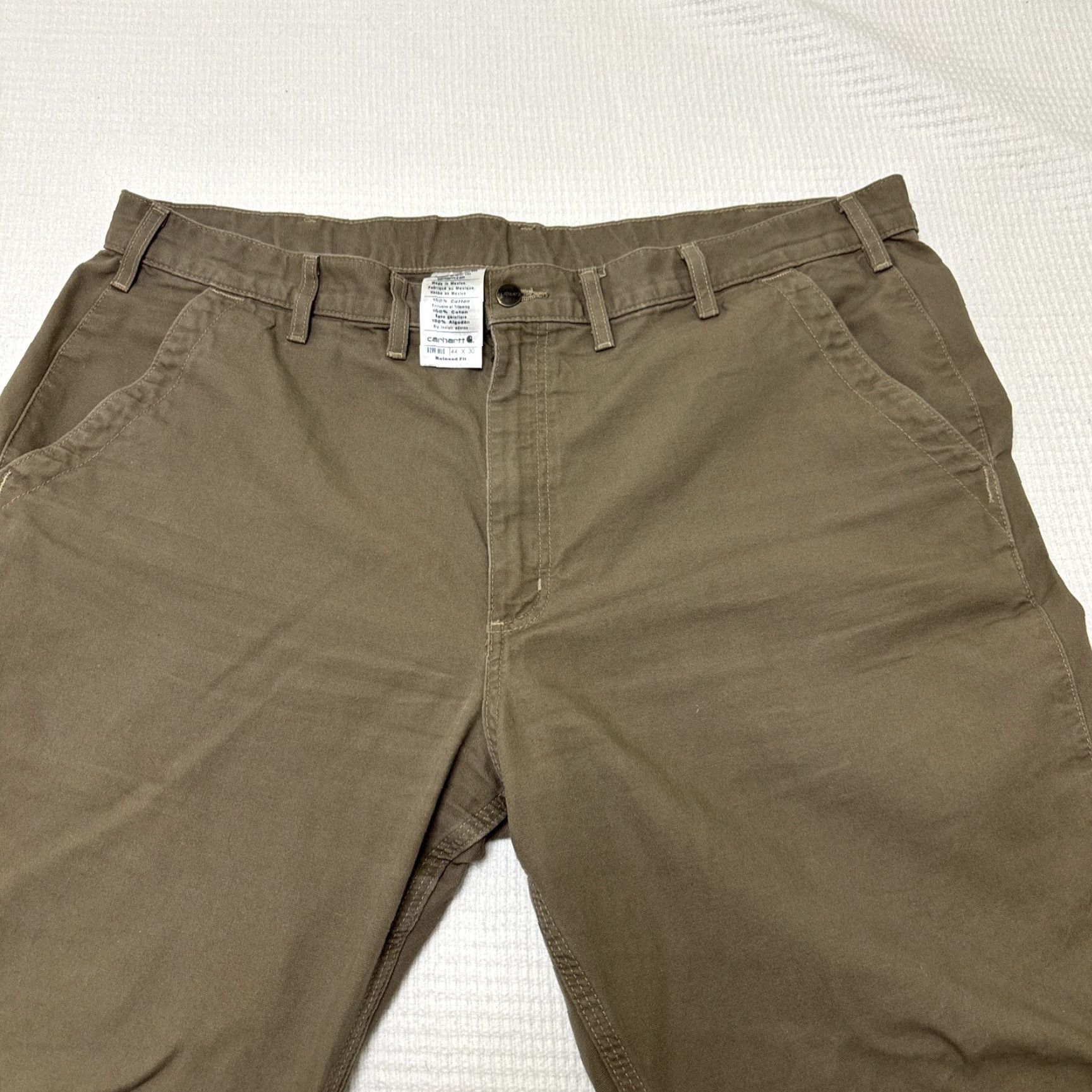Carhartt Carhartt Pants Mens 44x30 Brown Khaki Canvas Relaxed Workwear 5-Pocket Logo B299-MUS Mens Pants Brown Khaki Canvas Relaxed Straight 44x30 Size US 44 / EU 60 - 3 Thumbnail
