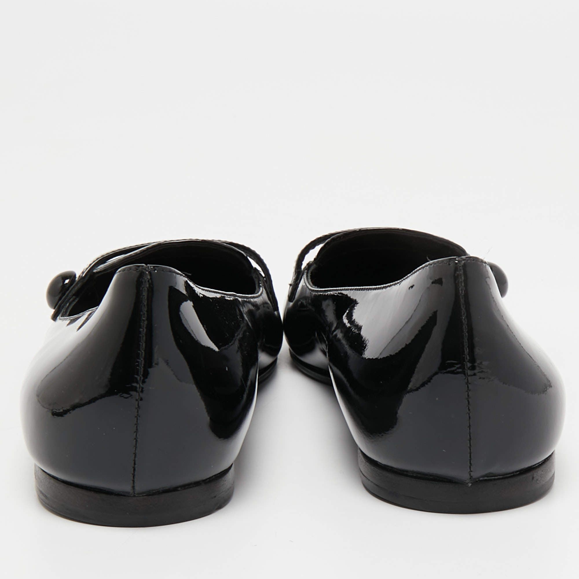 Miu Miu o1B3y1r0526 Patent Slip On Loafers in Black Size US 8 / IT 38 - 5 Thumbnail