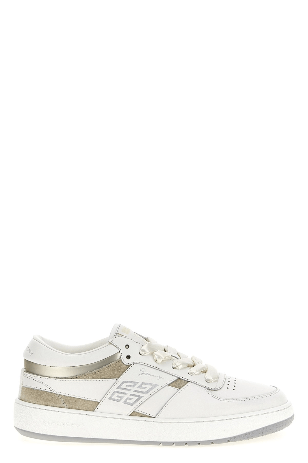 Givenchy GIVENCHY Lace-Up White/Gold Leather Sneakers New Auth Size US 6 / IT 36 - 1 Thumbnail
