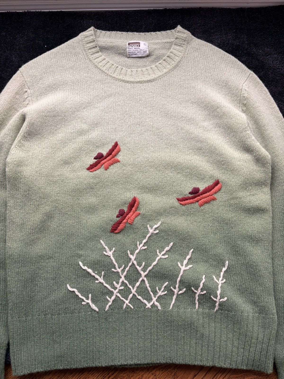 Sears × Vintage 70s Embroidered Vintage Wool Sweater Gradient Knit Pullover Size US M / EU 48-50 / 2 - 5 Thumbnail