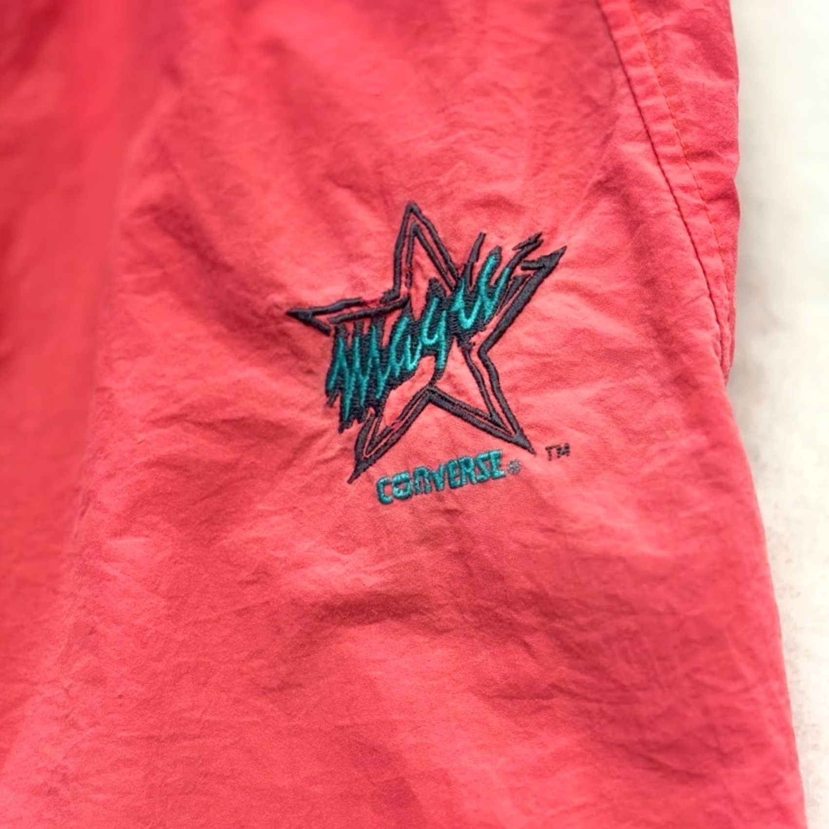 Converse VINTAGE Converse 90s Windbreaker Track Pants Men XL Pink Nylon Track Pants Mens 90s Converse Windbreaker Track Pants Size US 36 / EU 52 - 5 Thumbnail