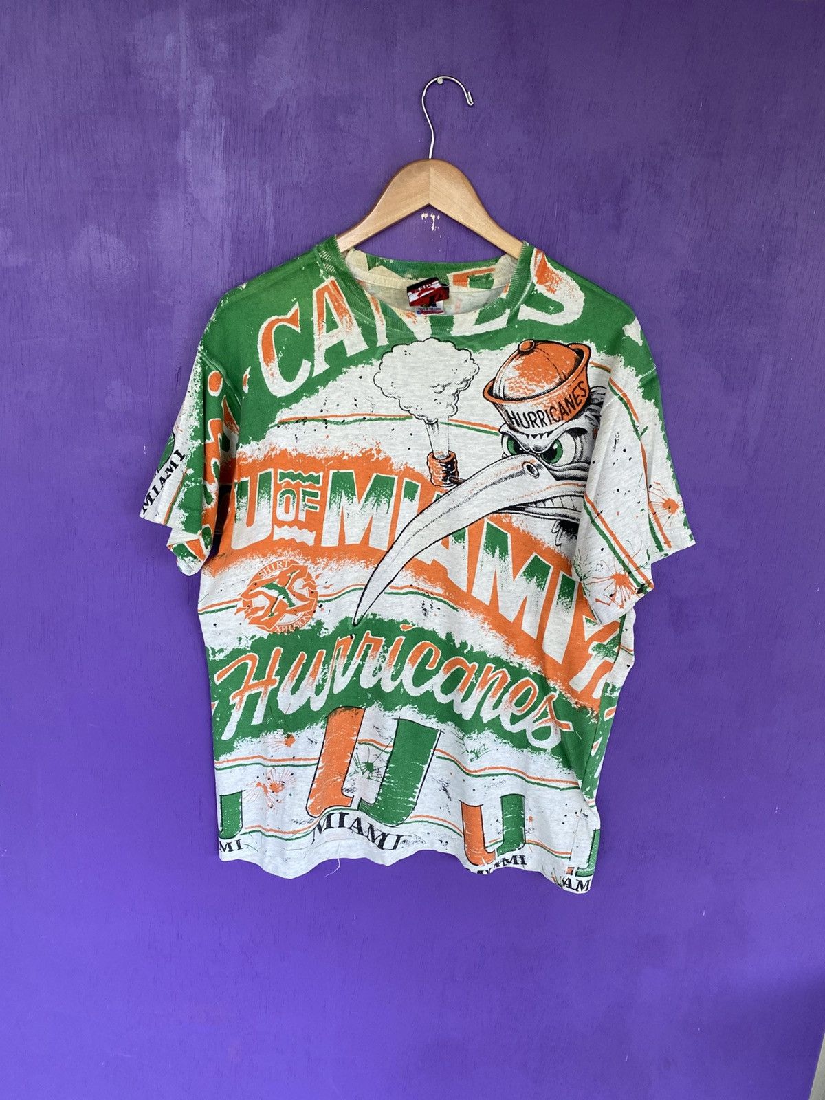 Other Vintage 90s Miami Hurricanes AOP t-shirt Size US XL / EU 56 / 4 - 1 Thumbnail