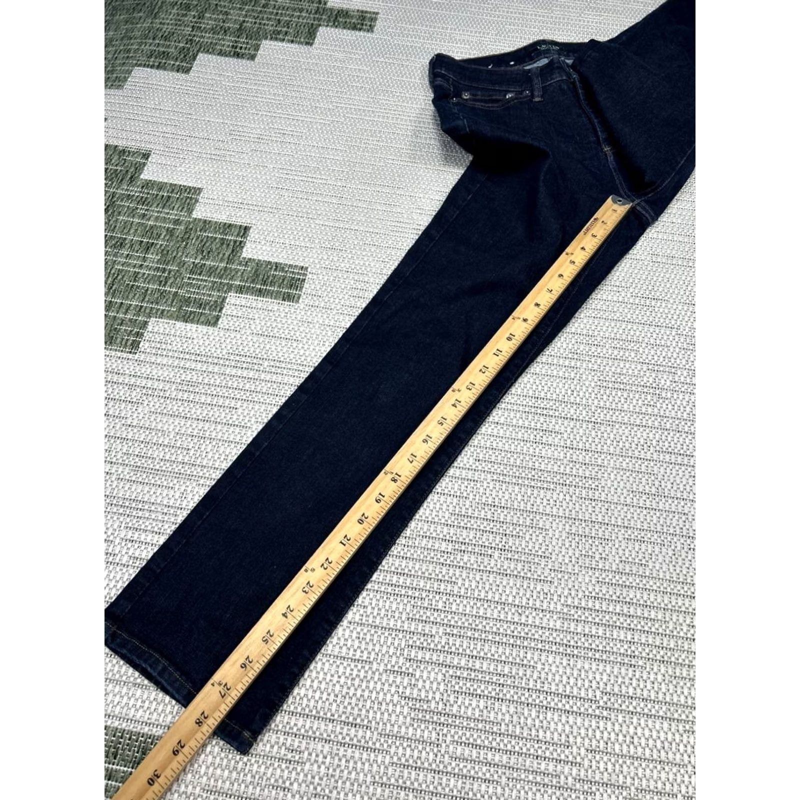 Ralph Lauren Lauren Ralph Jeans Womens 8 Blue Premier Curvy Straight Denim Logo 27x28 Size 30" / US 8 / IT 44 - 3 Thumbnail