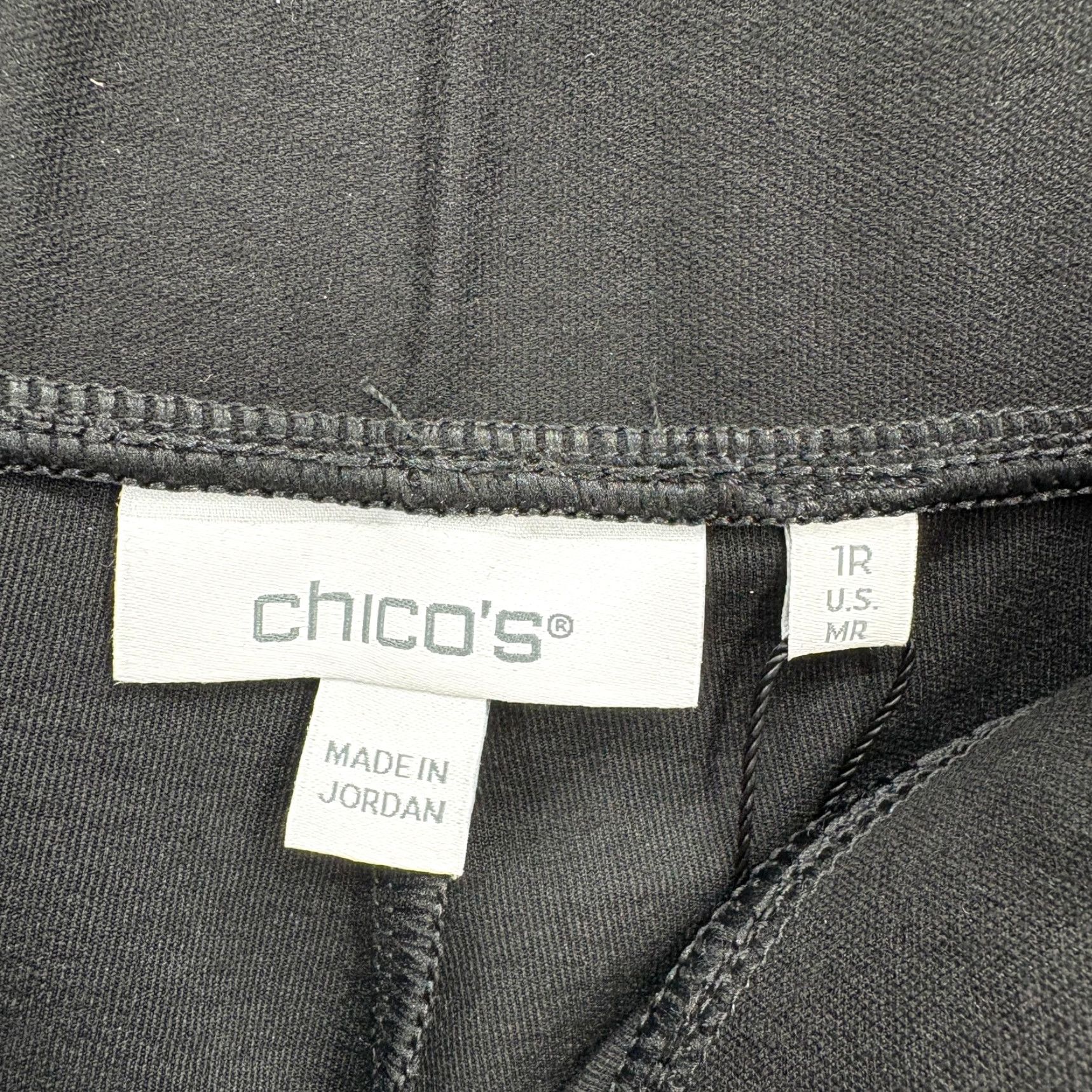 Vintage Chico's Wide Leg Crop Pants Womens Medium Black Pull On Slinky Knit Crepe Size 32" / US 10 / IT 46 - 4 Thumbnail