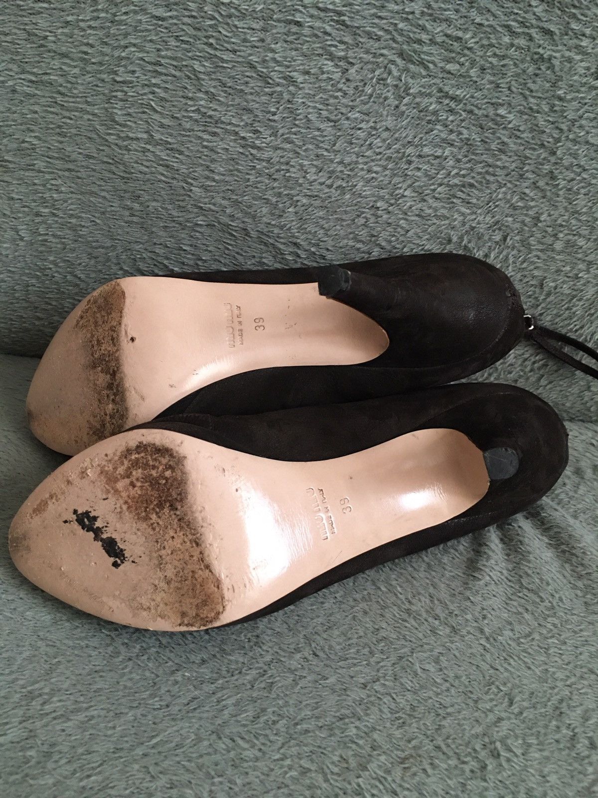Miu Miu MIU MIU Suede Brown Leather Heels Sandals EU 39 Size US 9 / IT 39 - 12 Thumbnail