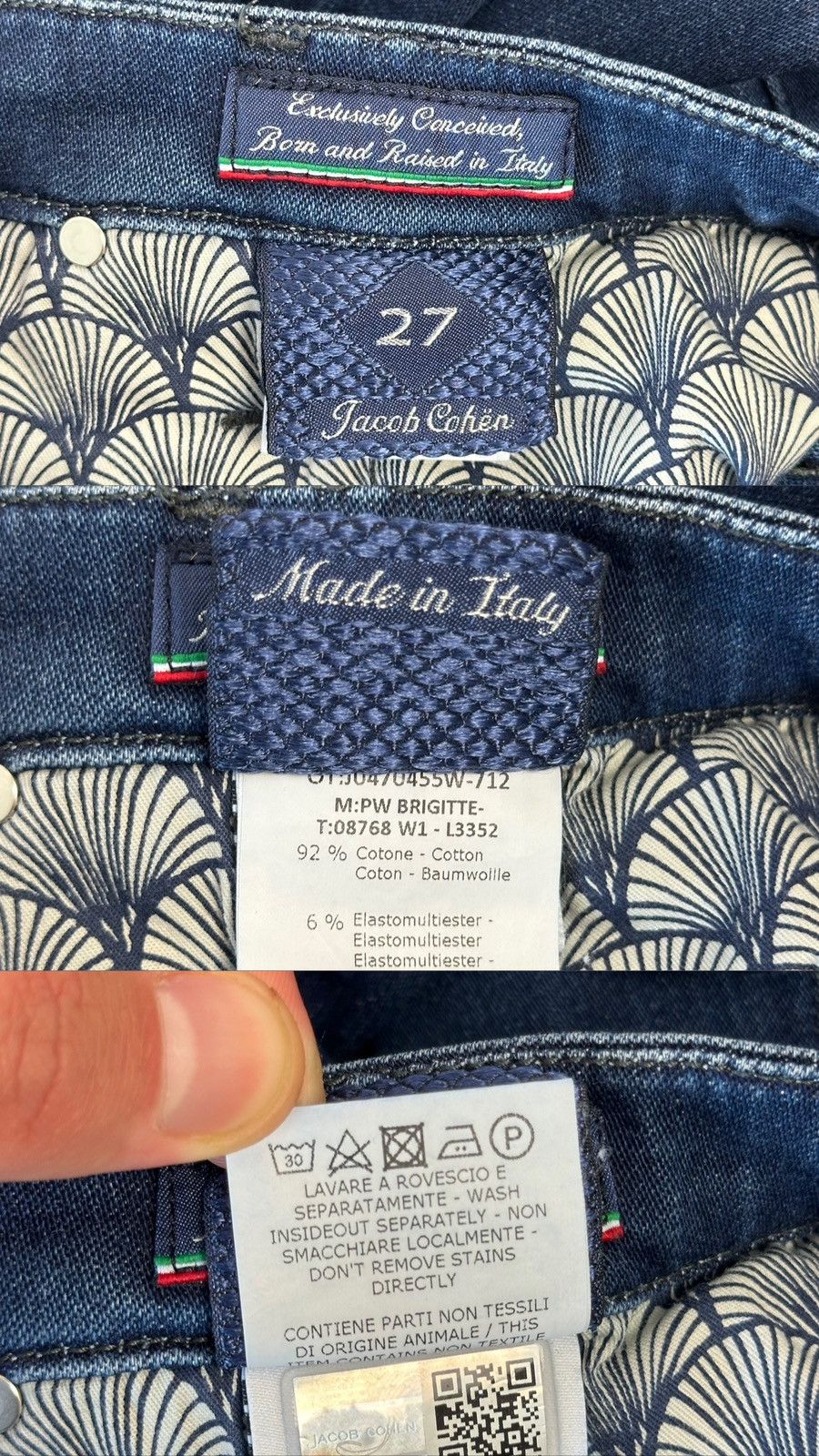 Jacob Cohen × Vintage Jacob Cohen Hand Made Tailored Navy Made in Italy Jeans Size 27" / US 4 / IT 40 - 8 Thumbnail