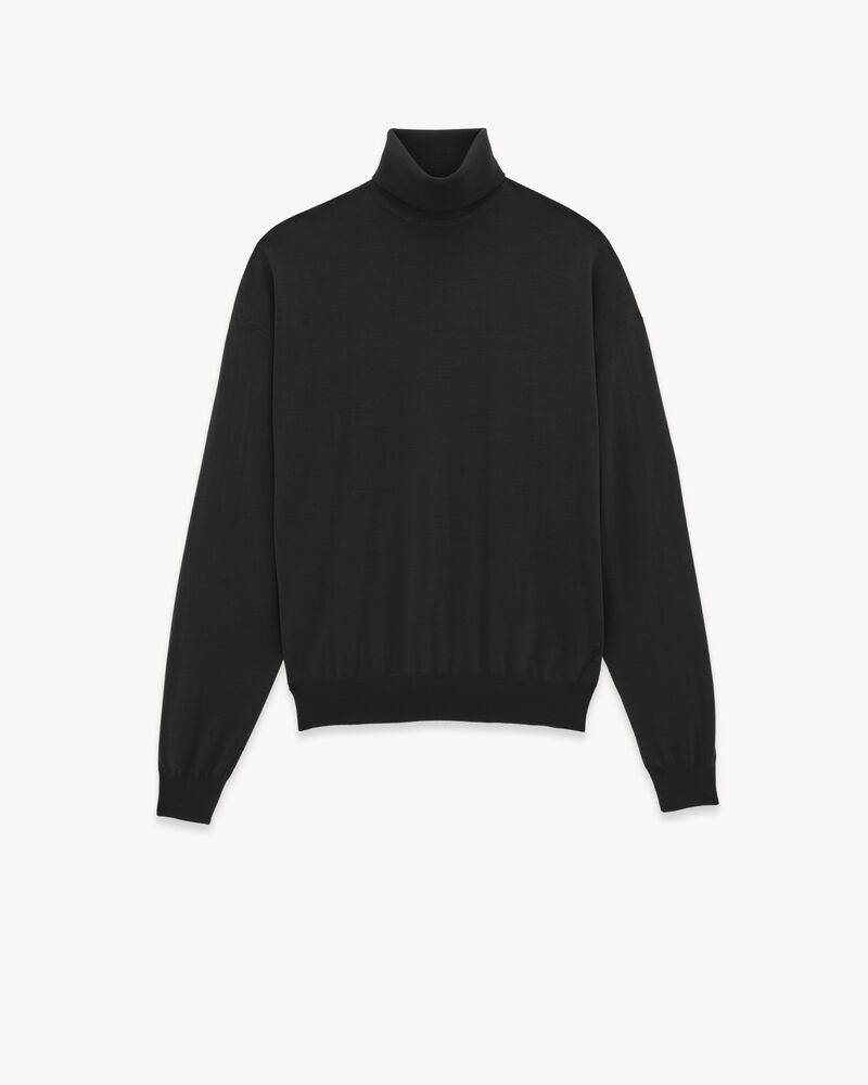 Saint Laurent Paris o1b1hav111125 Cassandre Turtleneck Sweater in Wool in Black Size M / US 6-8 / IT 42-44 - 1 Thumbnail