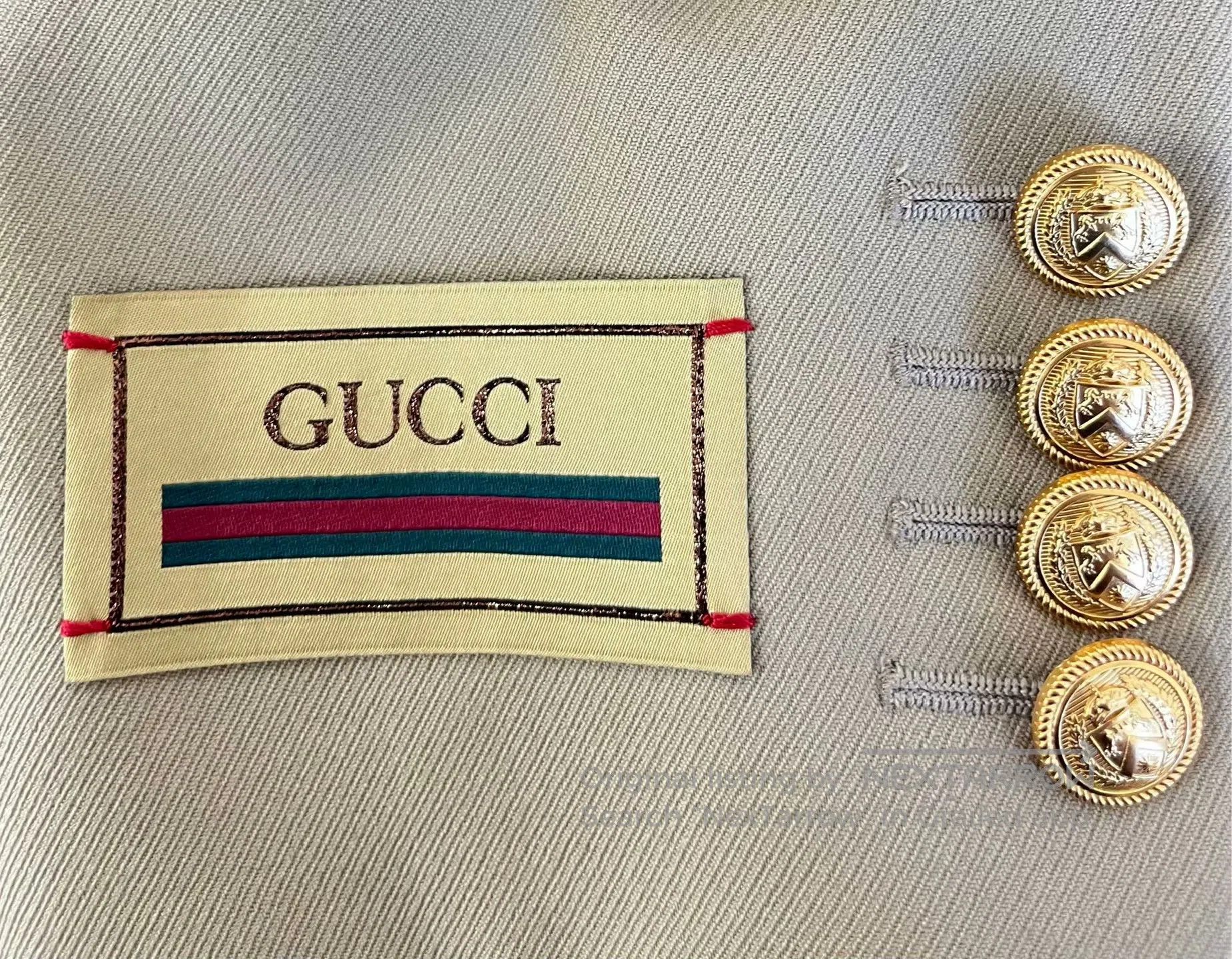 Gucci Guicci Khaki Gold Button Sleeve Label Suit Jacket| Size US S / EU 44-46 / 1 - 6 Thumbnail