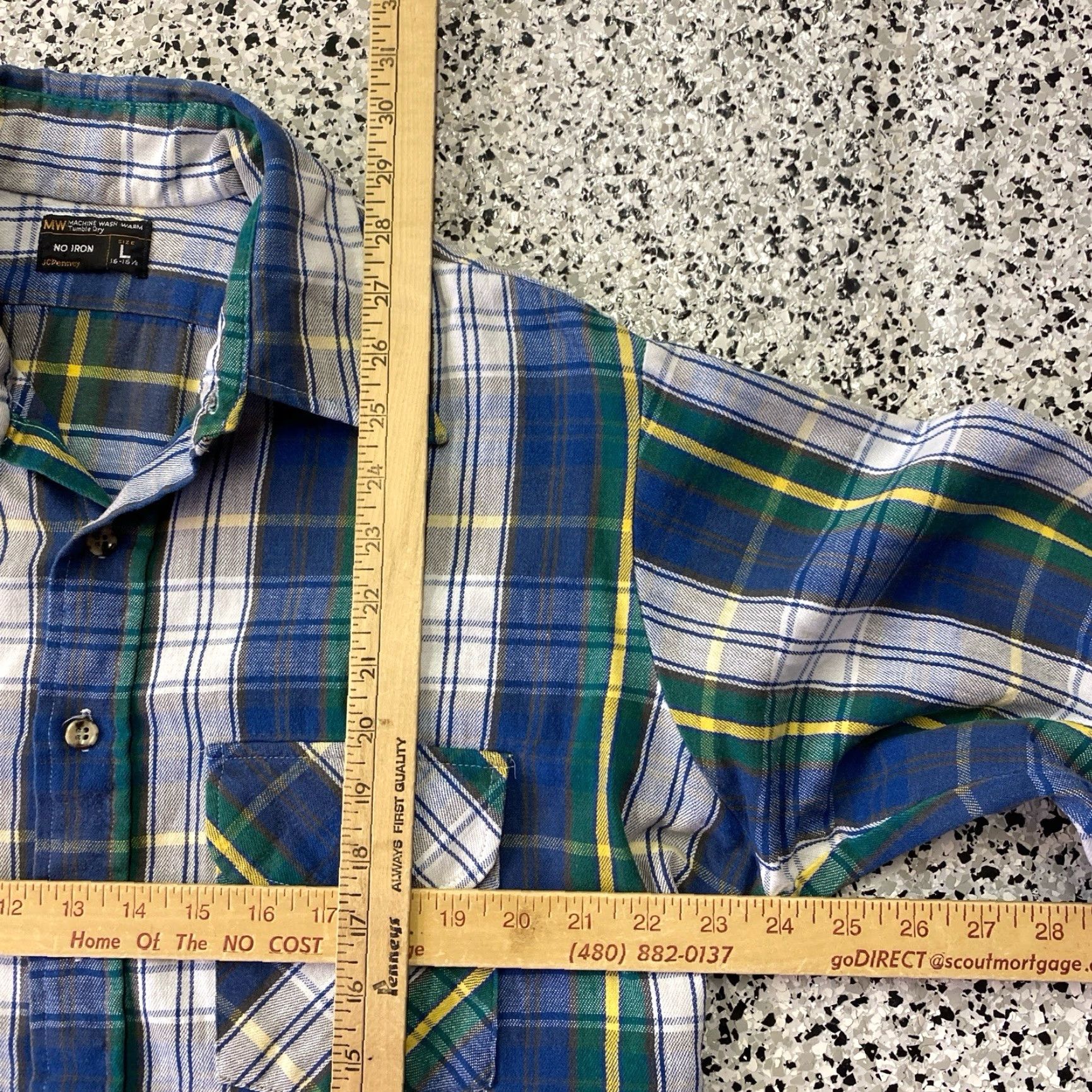 JCPenney VINTAGE JC Penney Flannel Work Shirt Mens Large Cotton Button Up Size US L / EU 52-54 / 3 - 3 Thumbnail