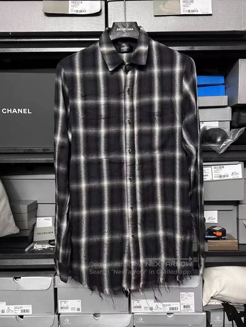 Amiri Amiri Size S Loose black and white plaid flannel shirt Size US S / EU 44-46 / 1 - 1 Thumbnail