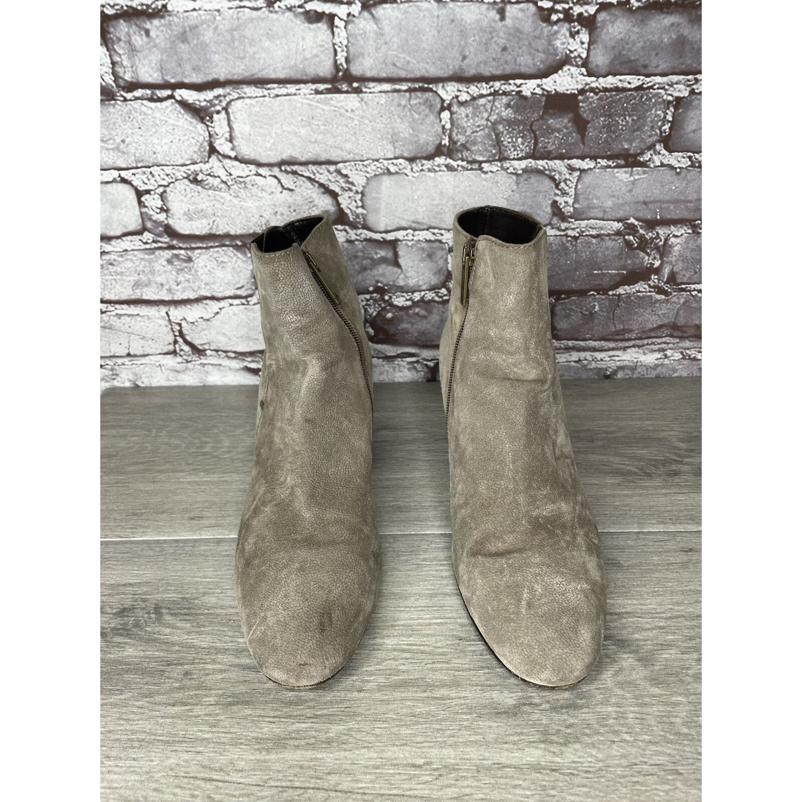 Aquatalia Aquatalia Taupe Suede Leather Side Zip Heel Ankle Booties Wo Size US 10 / IT 40 - 11 Thumbnail