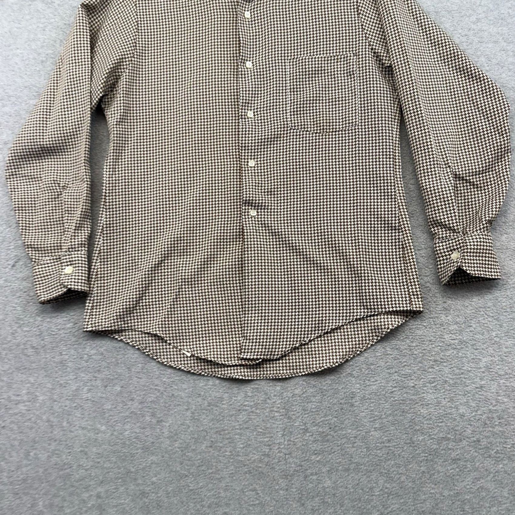 Van Heusen VINTAGE Van Heusen Shirt Mens M Brown Floral Geometric 70s Retro Button-Up Long Sleeve Collared Size US M / EU 48-50 / 2 - 2 Thumbnail