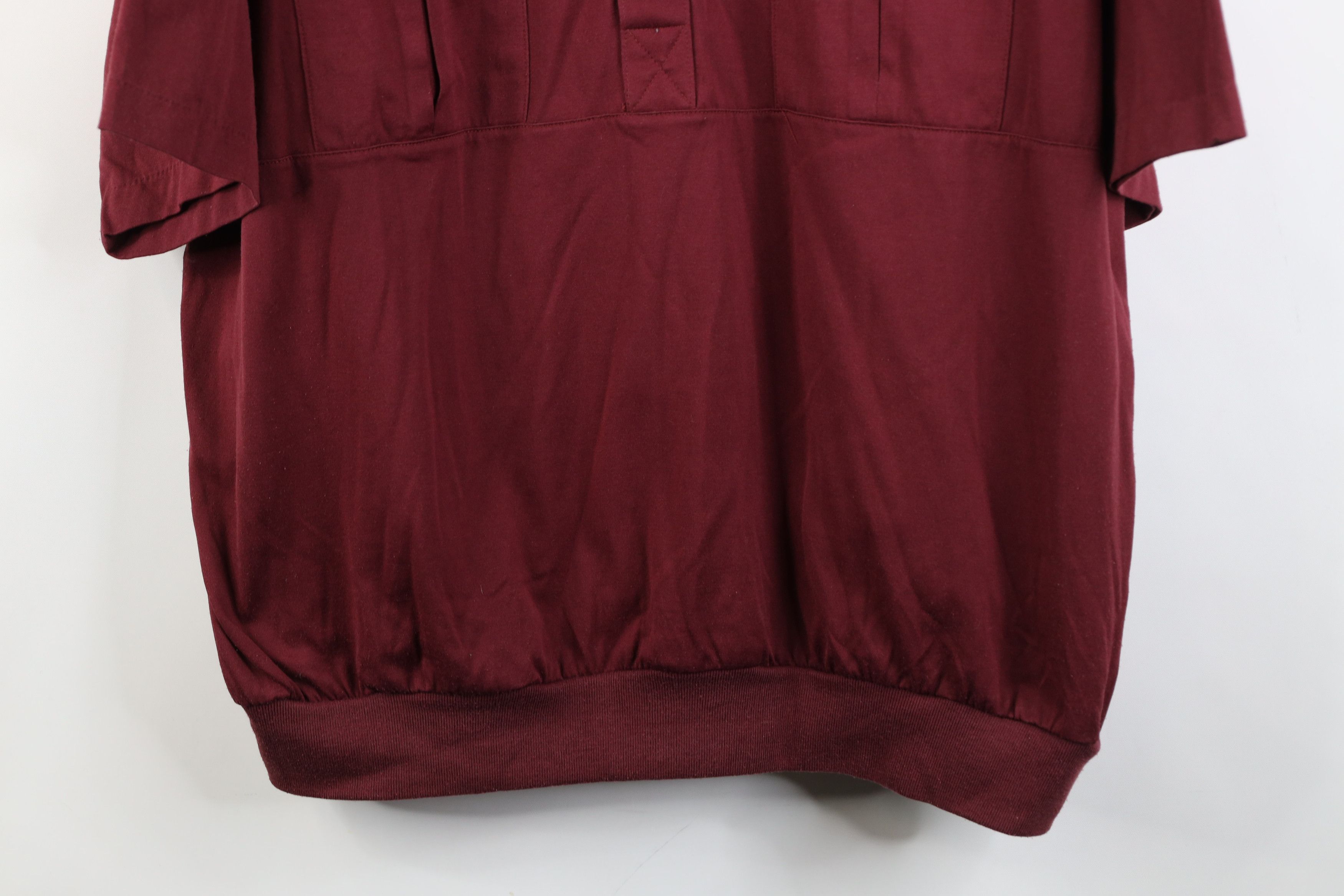 Vintage Vintage 90s Streetwear Knit Pullover Polo Shirt Burgundy Mob Size US XL / EU 56 / 4 - 3 Thumbnail