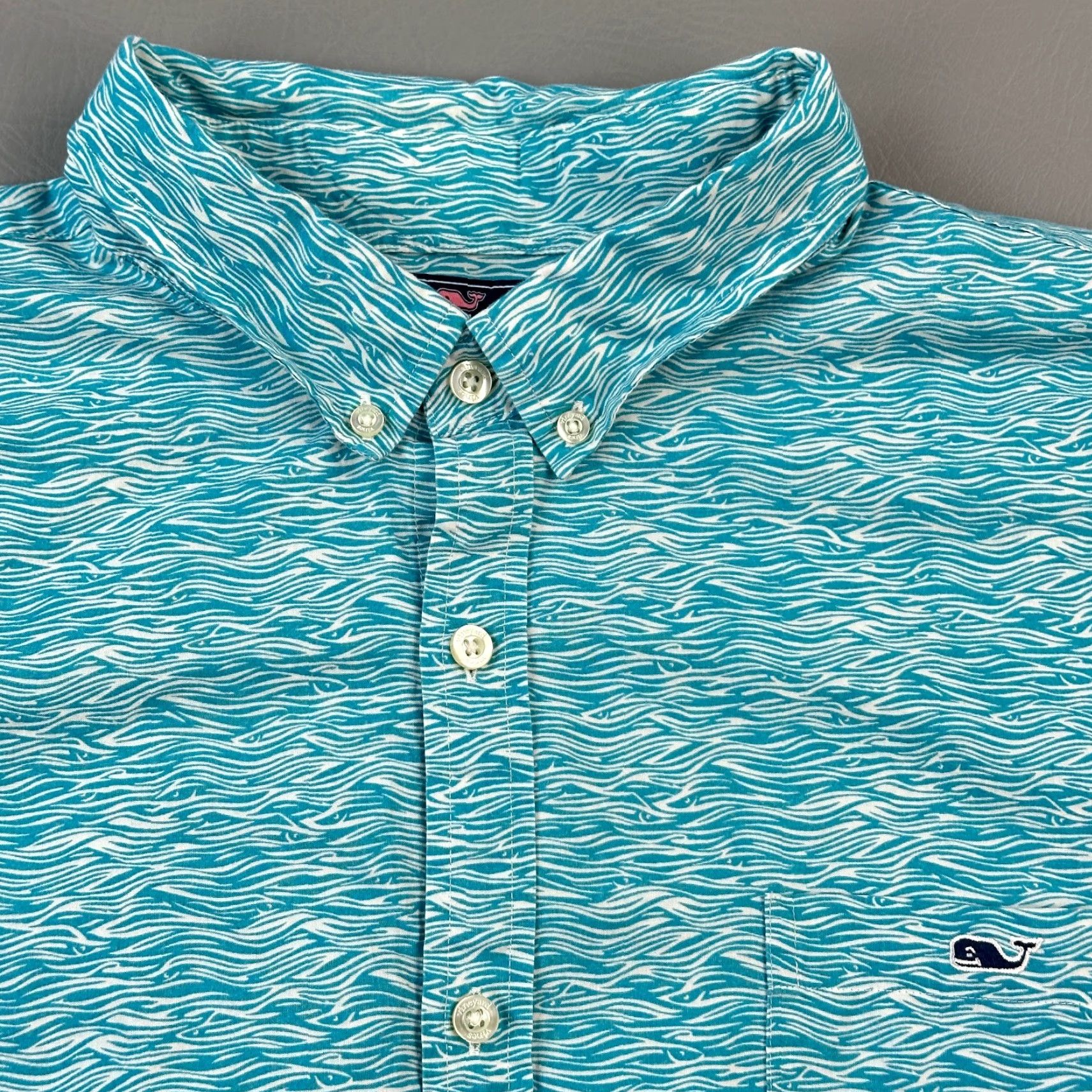 Vineyard Vines VINEYARD VINES Shirt Mens 2XL Blue Fish Print Tucker Slim Casual Outdoor Size US XXL / EU 58 / 5 - 2 Thumbnail