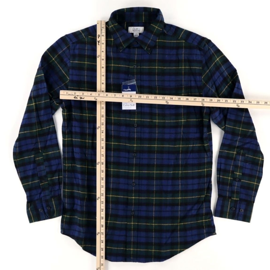 Croft & Barrow Croft & Barrow Extra Soft Flannel Plaid Long Sleeve Button Down Shirt Blue Men's S Size US S / EU 44-46 / 1 - 3 Thumbnail