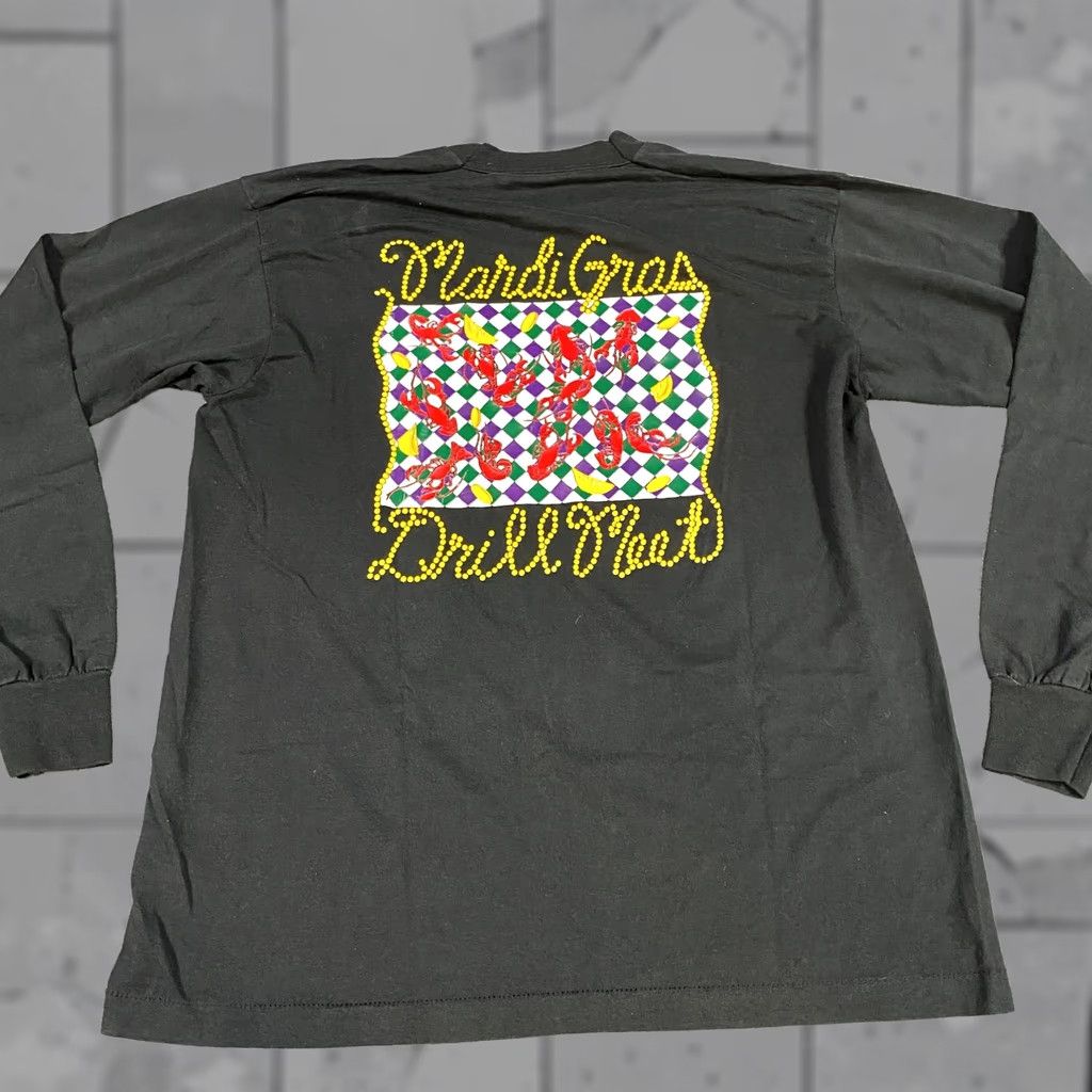 Vintage VINTAGE VTG Drill Meet of the South Shirt Large Black Double Sided 1996 Mardi Gras NROTC Mens Size US L / EU 52-54 / 3 - 1 Thumbnail