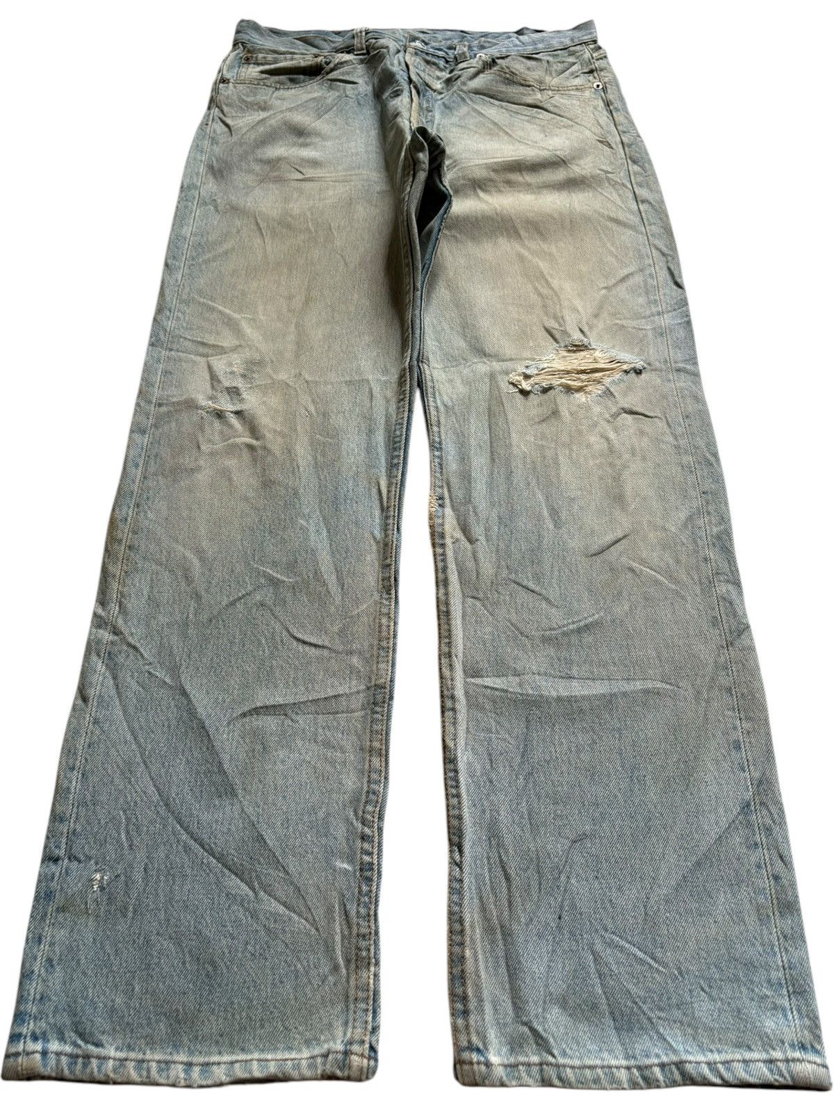 Levi's SALES🔥Vintage 90s Levis 501 Distressed Ripped Loose Jeans Size US 32 / EU 48 - 1 Thumbnail