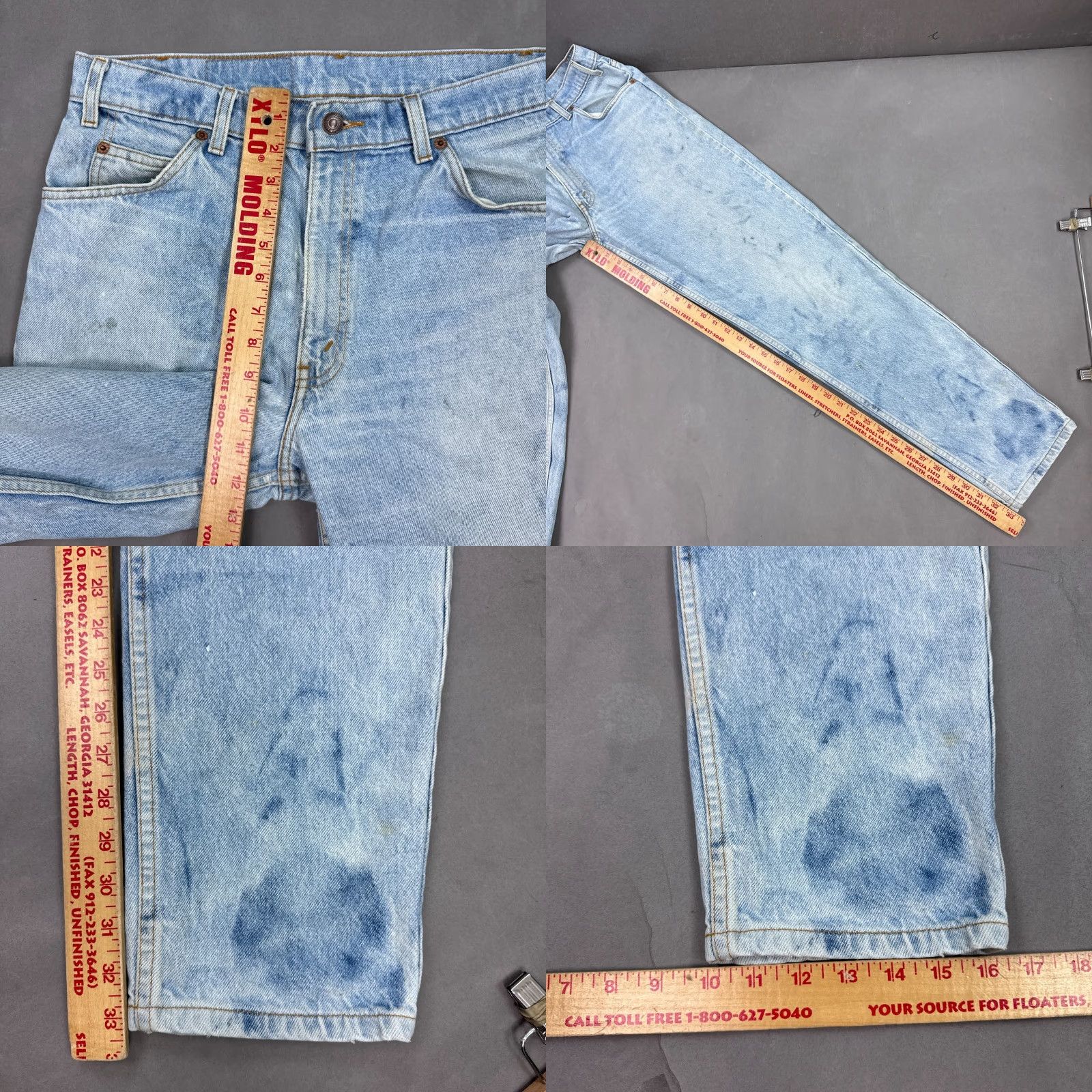 Levi's VINTAGE Levi's 550 Jeans Mens 34x34 90s Orange Tab Bleached Distressed Blue Pant Jeans Size US 34 / EU 50 - 9 Thumbnail