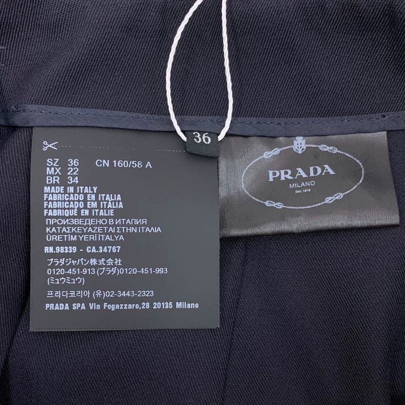 Prada Prada 24 dark blue tie sheep wool pleated skirts 2505-Nexta Size 24" / US 00 / IT 34 - 6 Thumbnail