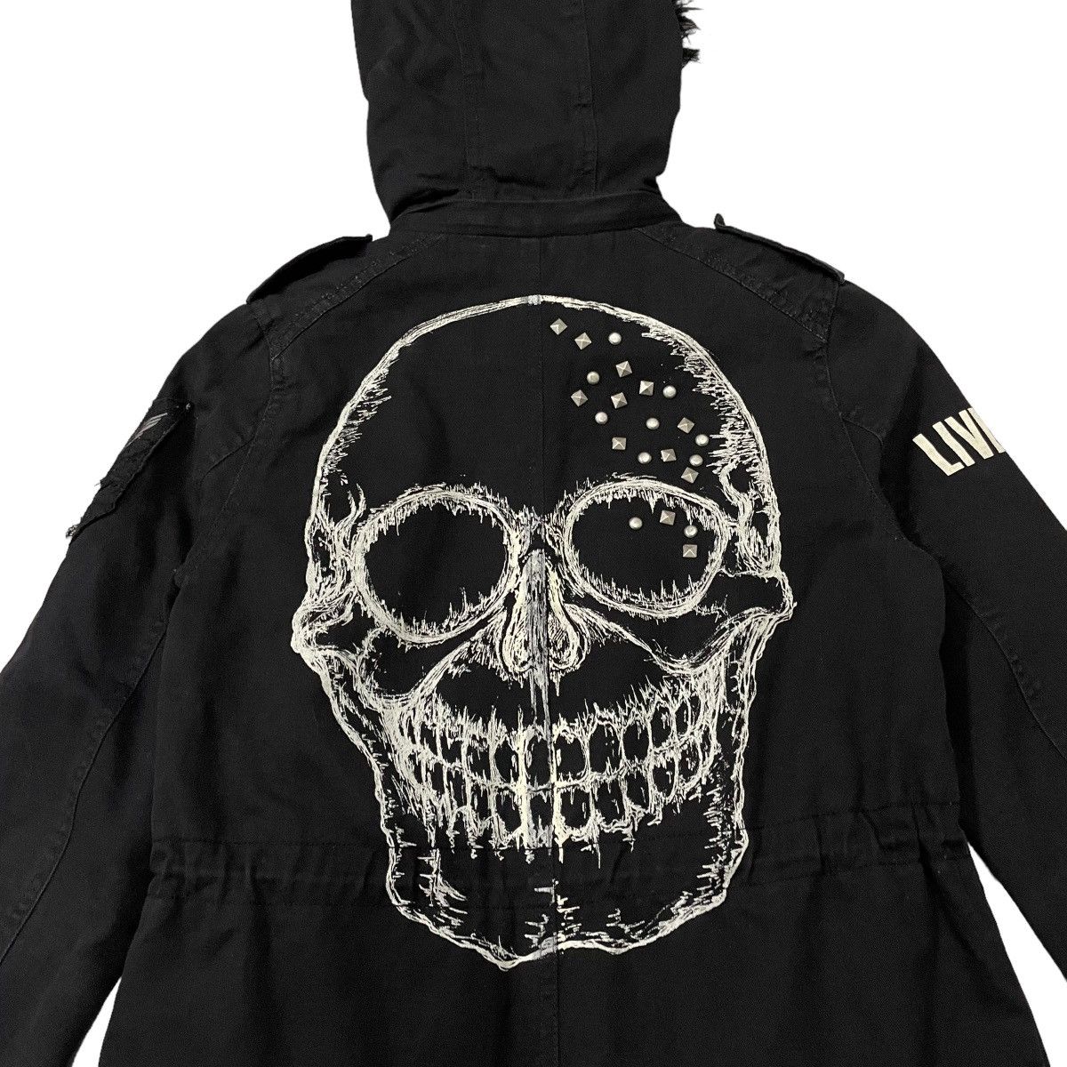 Le Grande Bleu (L.G.B.) Vintage Glad News Seditionaries Punk Skull Fishtail Parka Size US XS / EU 42 / 0 - 17 Thumbnail