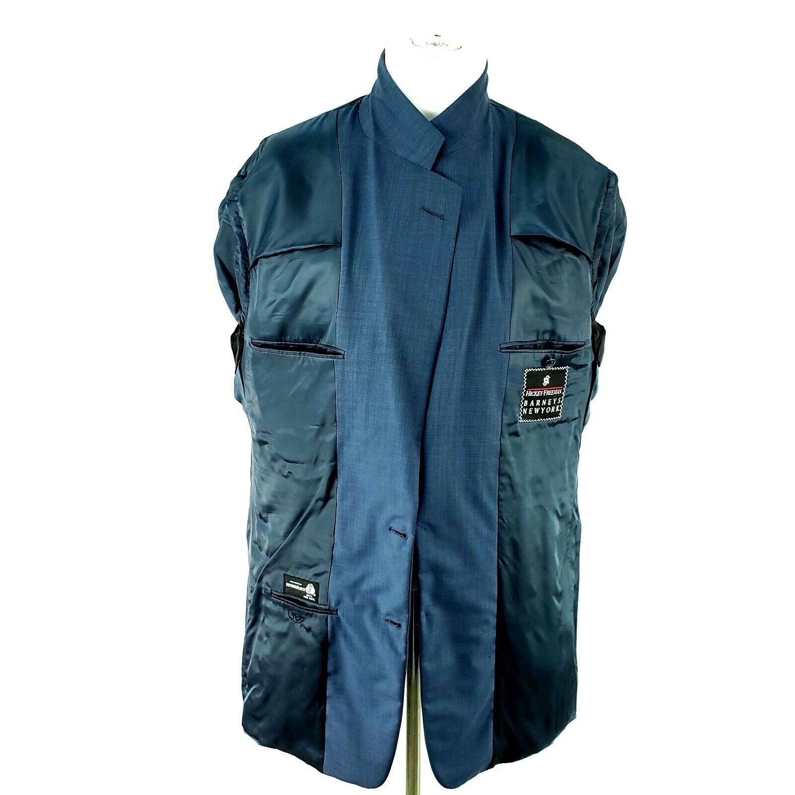 Hickey Freeman Hickey Freeman Barney's New York Wool 2 Button Blazer 42L Bl Size 42L - 11 Thumbnail