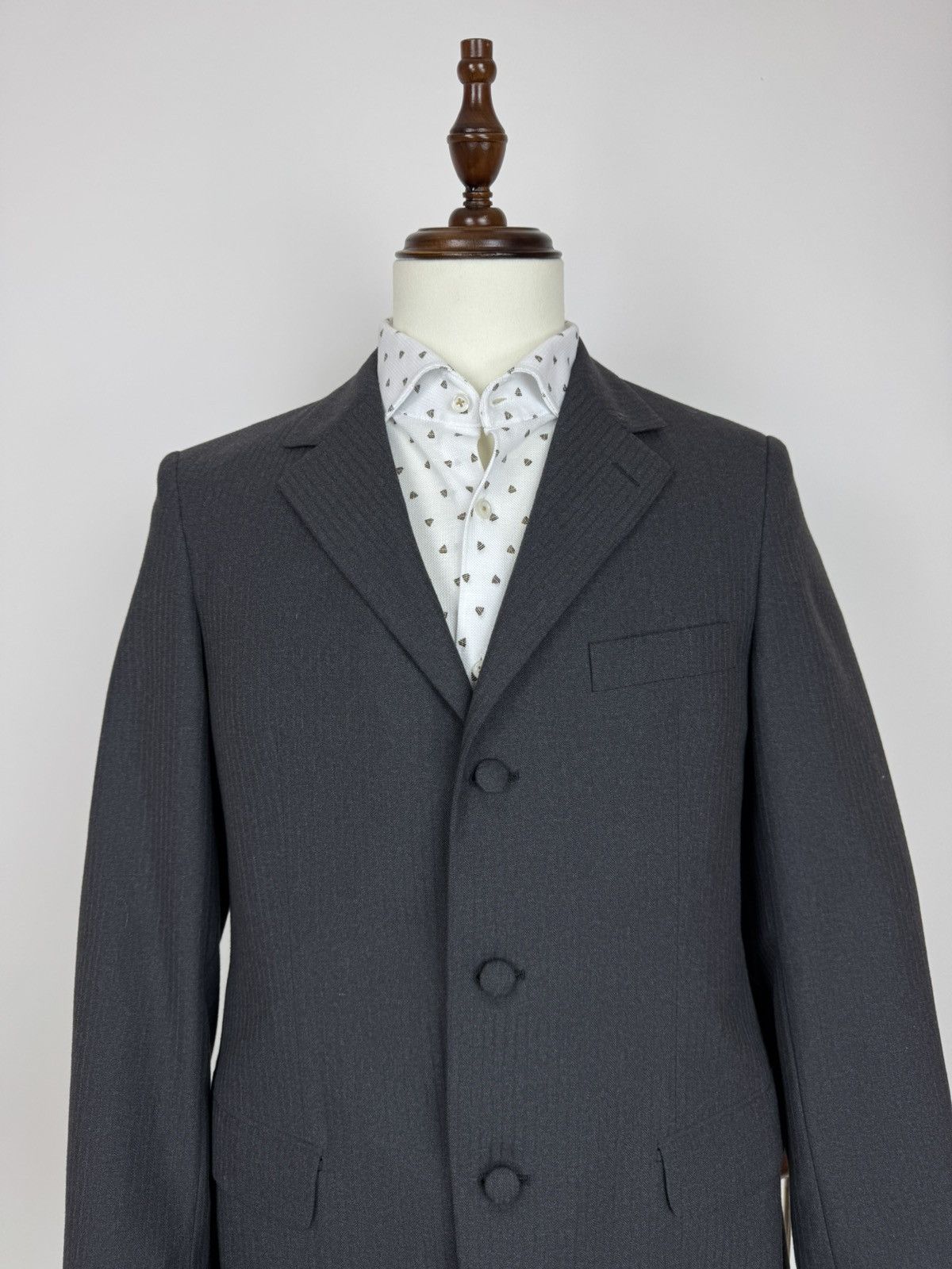 Other Trevira Twill herringbone Wool blend Vintage Suit 2 pieces Size 50R - 3 Thumbnail