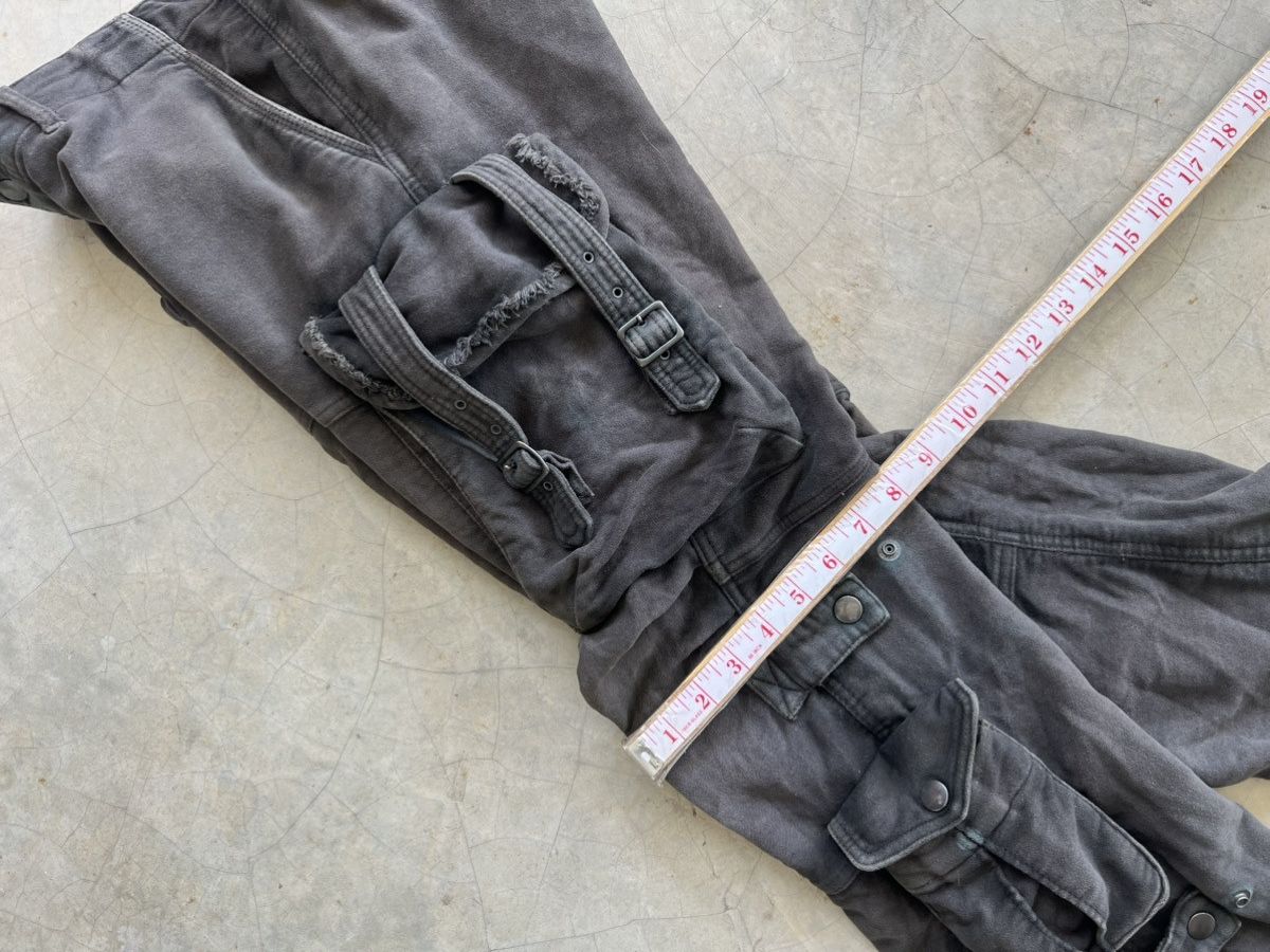 Tete Homme VINTAGE TETE HOMME Multi-Pocket Sun Faded Cargo Flare Pants Size US 32 / EU 48 - 13 Thumbnail