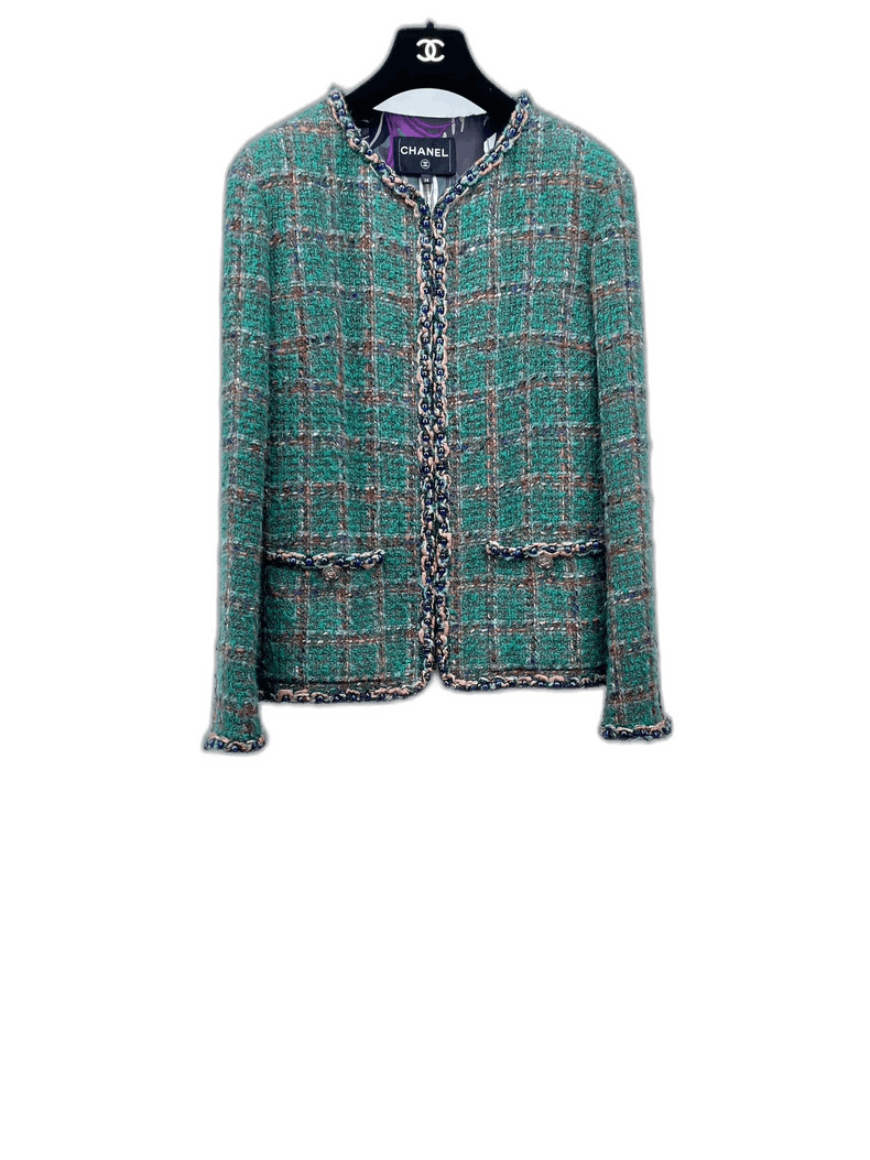 Chanel Chanel23A green plaid jacket from G-Dragon | Grailed