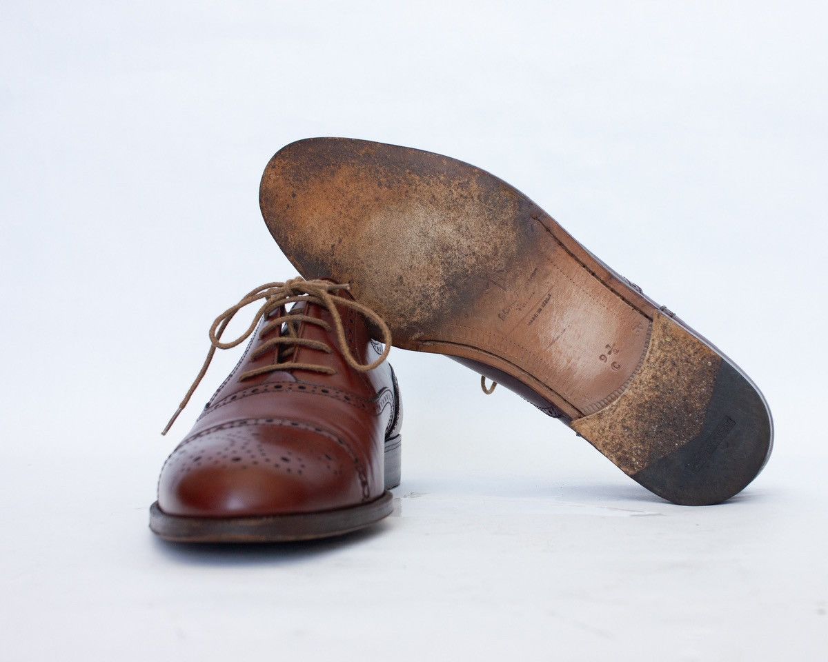 Salvatore Ferragamo Salvatore Ferragamo Brown Leather Oxford Cap Toe Brogue Size US 9.5 / EU 42-43 - 9 Thumbnail