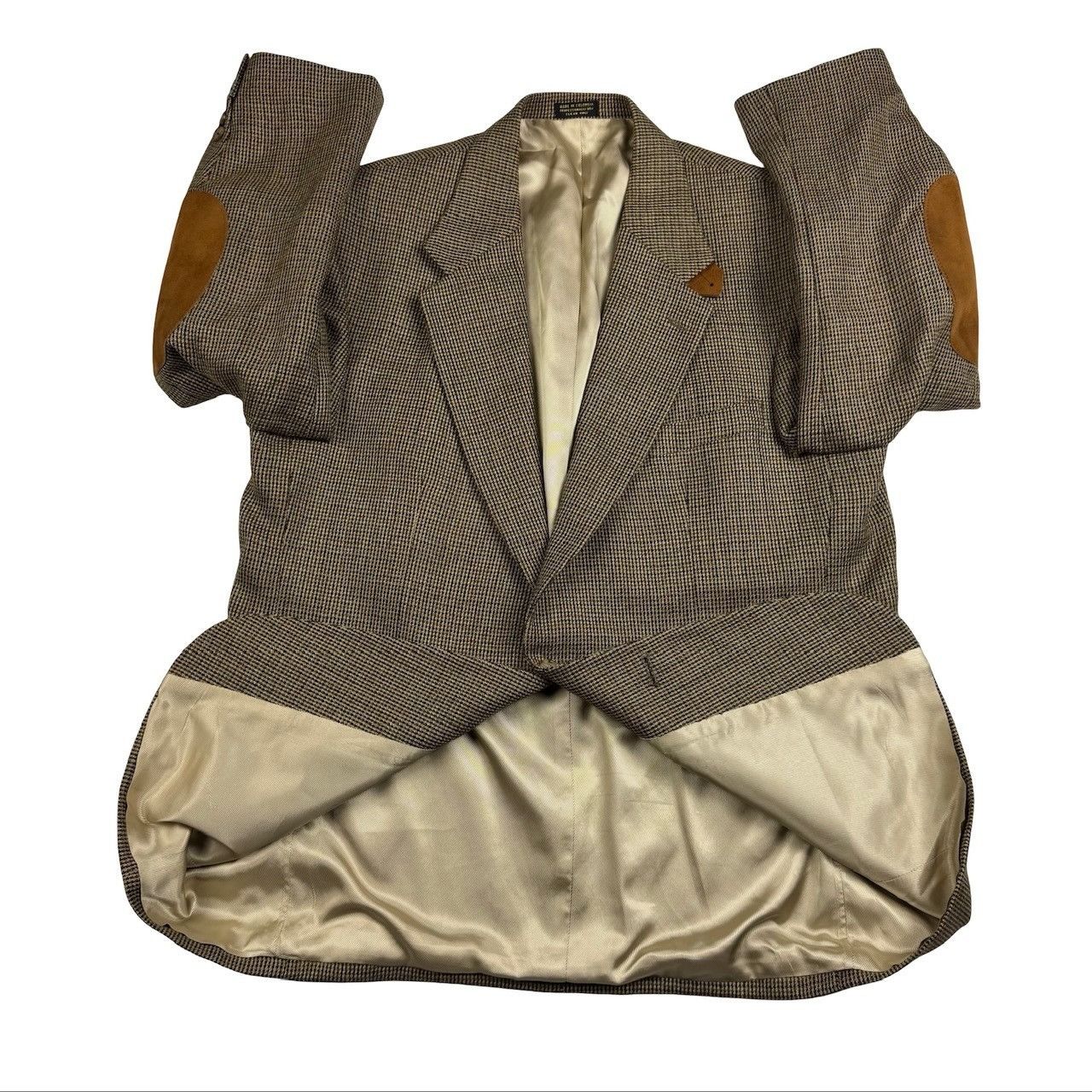 Oscar De La Renta Oscar De La Renta Men's Tweed Leather ELbow Patches Blazer J Size 42S - 3 Thumbnail