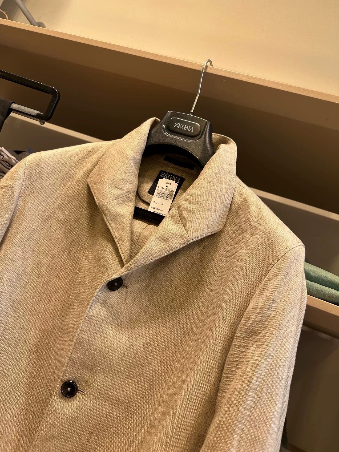 Ermenegildo Zegna Zegna Oasi Lino Beige Men's Jacket Size US M / EU 48-50 / 2 - 3 Thumbnail