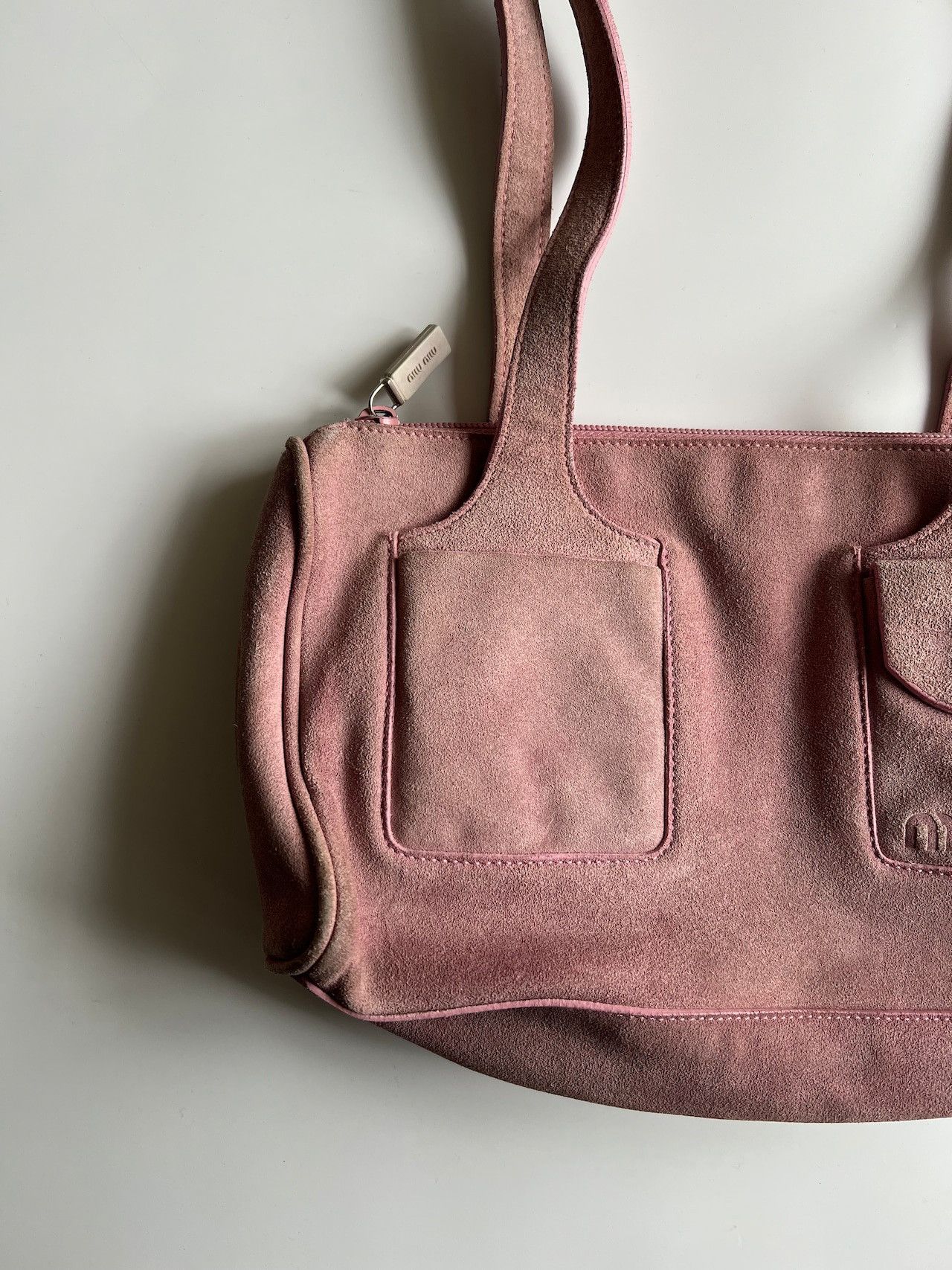 Miu Miu MIU MIU 2000s Pink Suede Shoulder Bag Size ONE SIZE - 2 Thumbnail