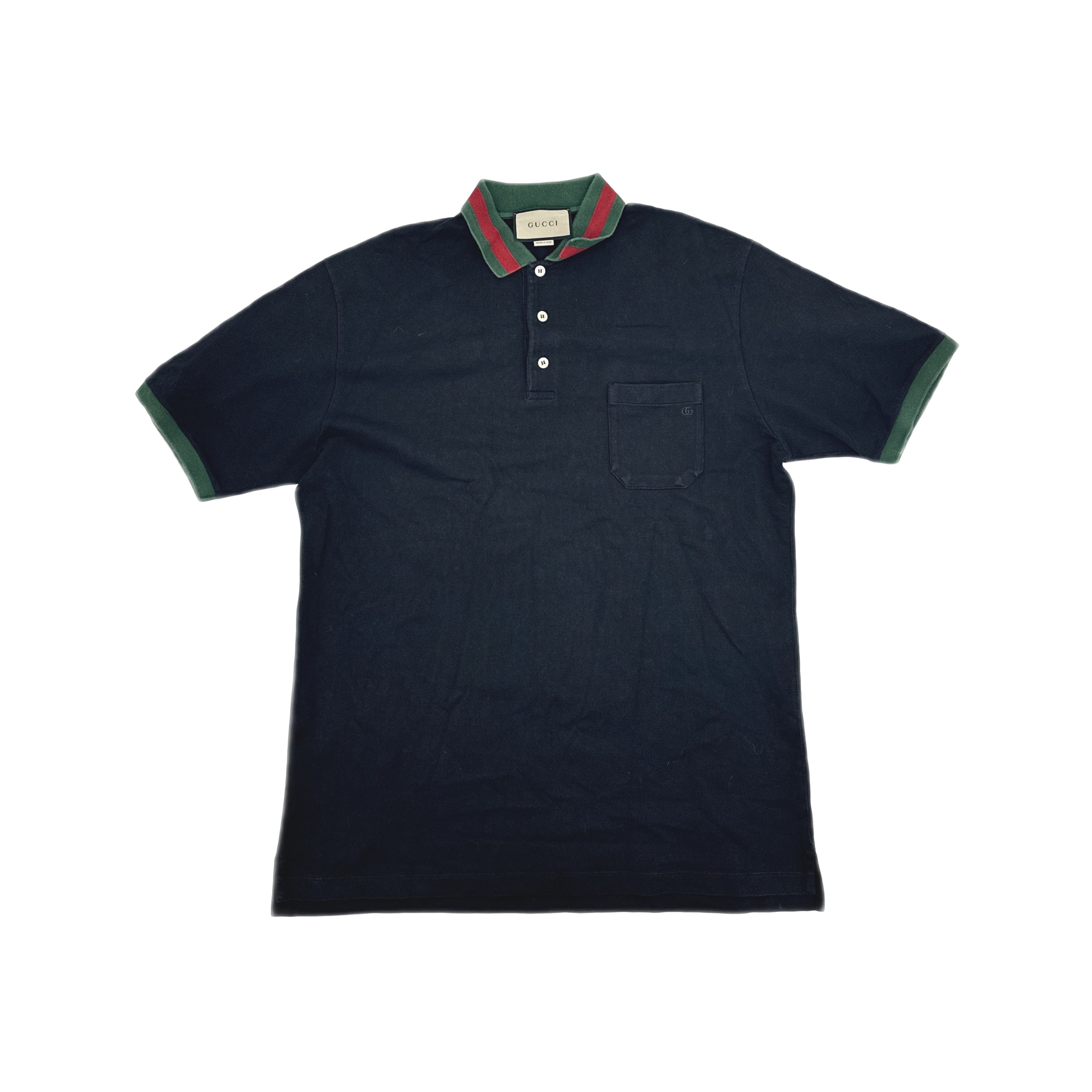 Gucci Classic Gucci Red/Green Web Collar Polo Shirt | Grailed
