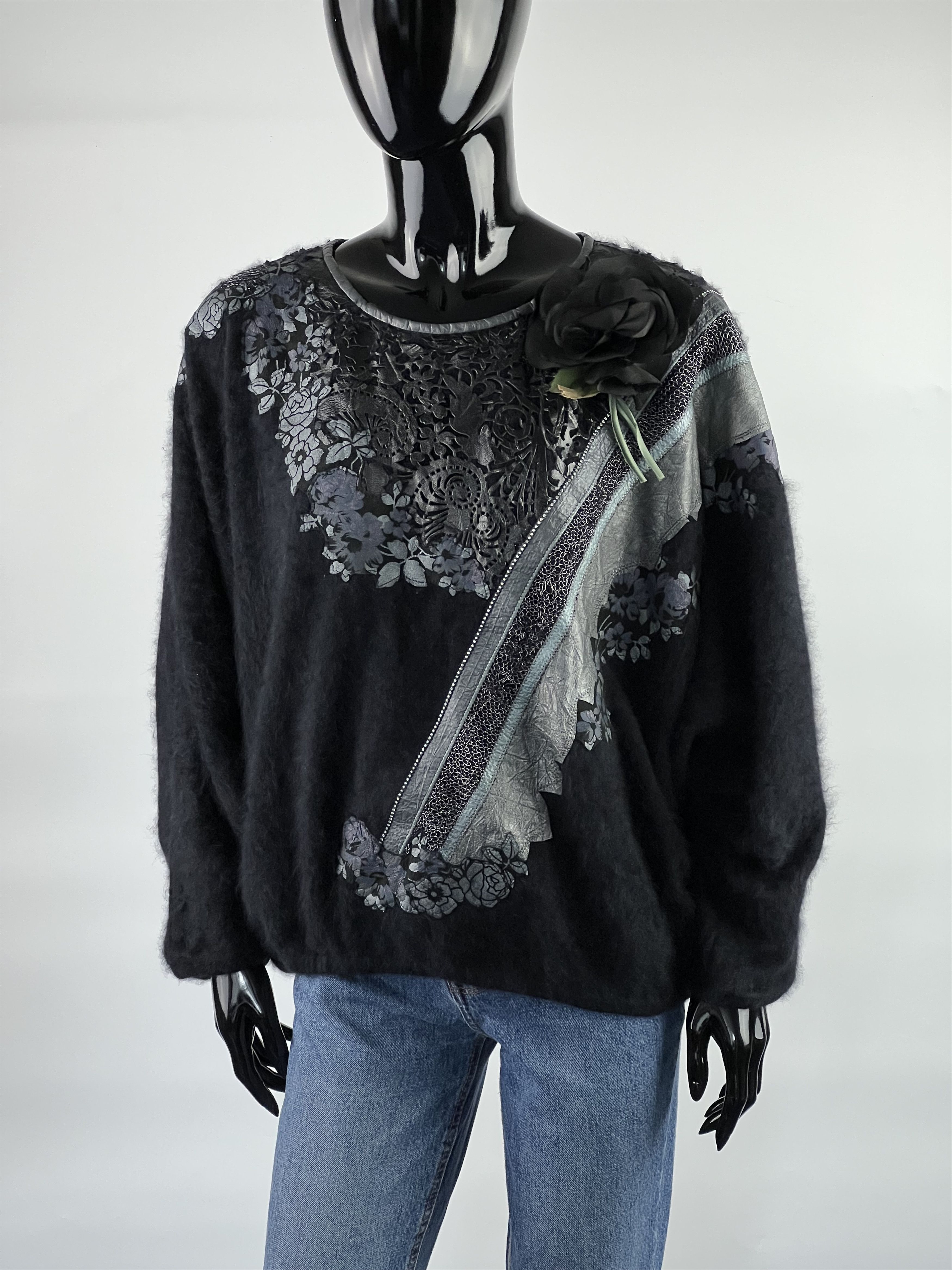 Roberto Cavalli 80s Rare Vintage Roberto Cavalli Firenze Mohair Sweater Size ONE SIZE - 1 Thumbnail