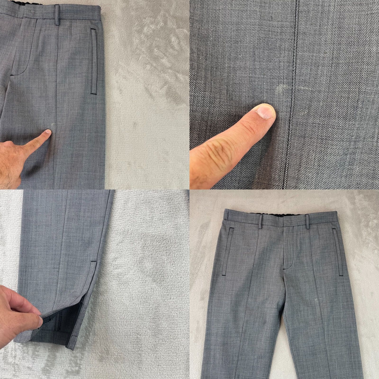 Theory Theory Pants Men 31x30 Gray Wool Blend Ace Illeston Ankle Zip Tapered Fit Size US 31 - 8 Thumbnail