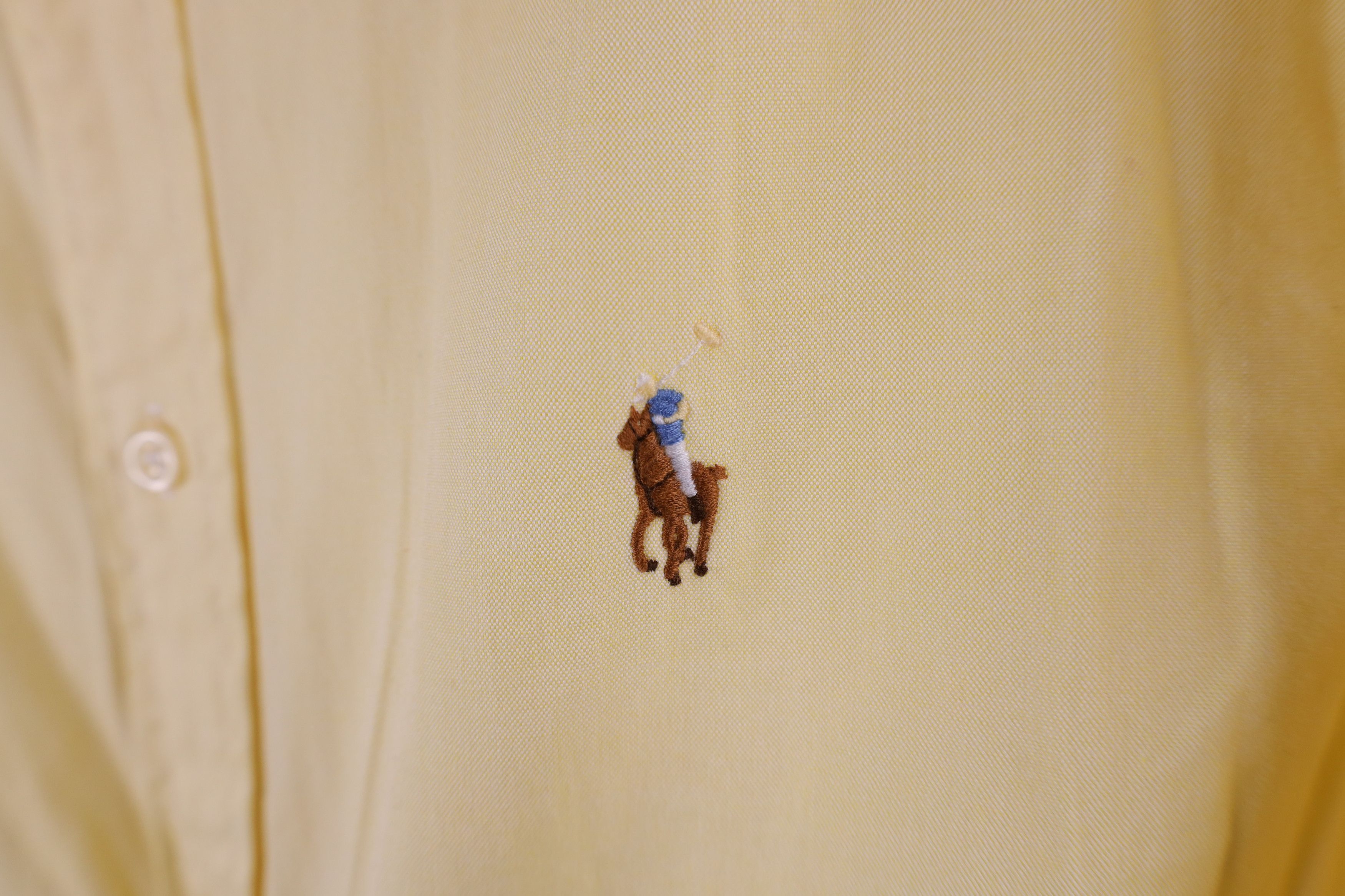 Ralph Lauren × Vintage Vintage Ralph Lauren Faded Collared Button Down Shirt Yellow Size US M / EU 48-50 / 2 - 5 Thumbnail