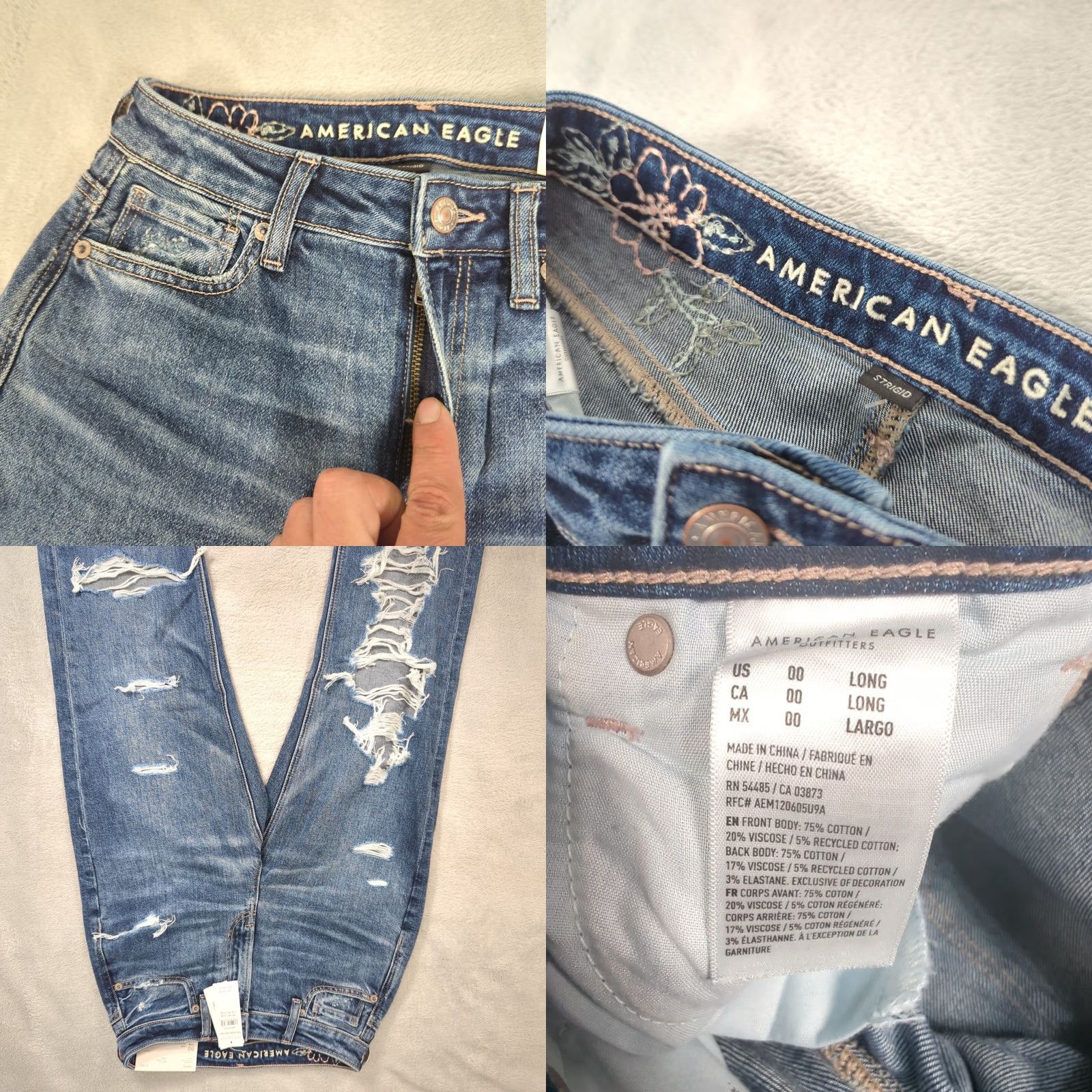 American Eagle Outfitters NEW Threat Whiskey Factory Distressed Mom Ankle Jeans Mens Truck Size Reset Ordered Boutique Size 24" / US 00 / IT 34 - 8 Thumbnail