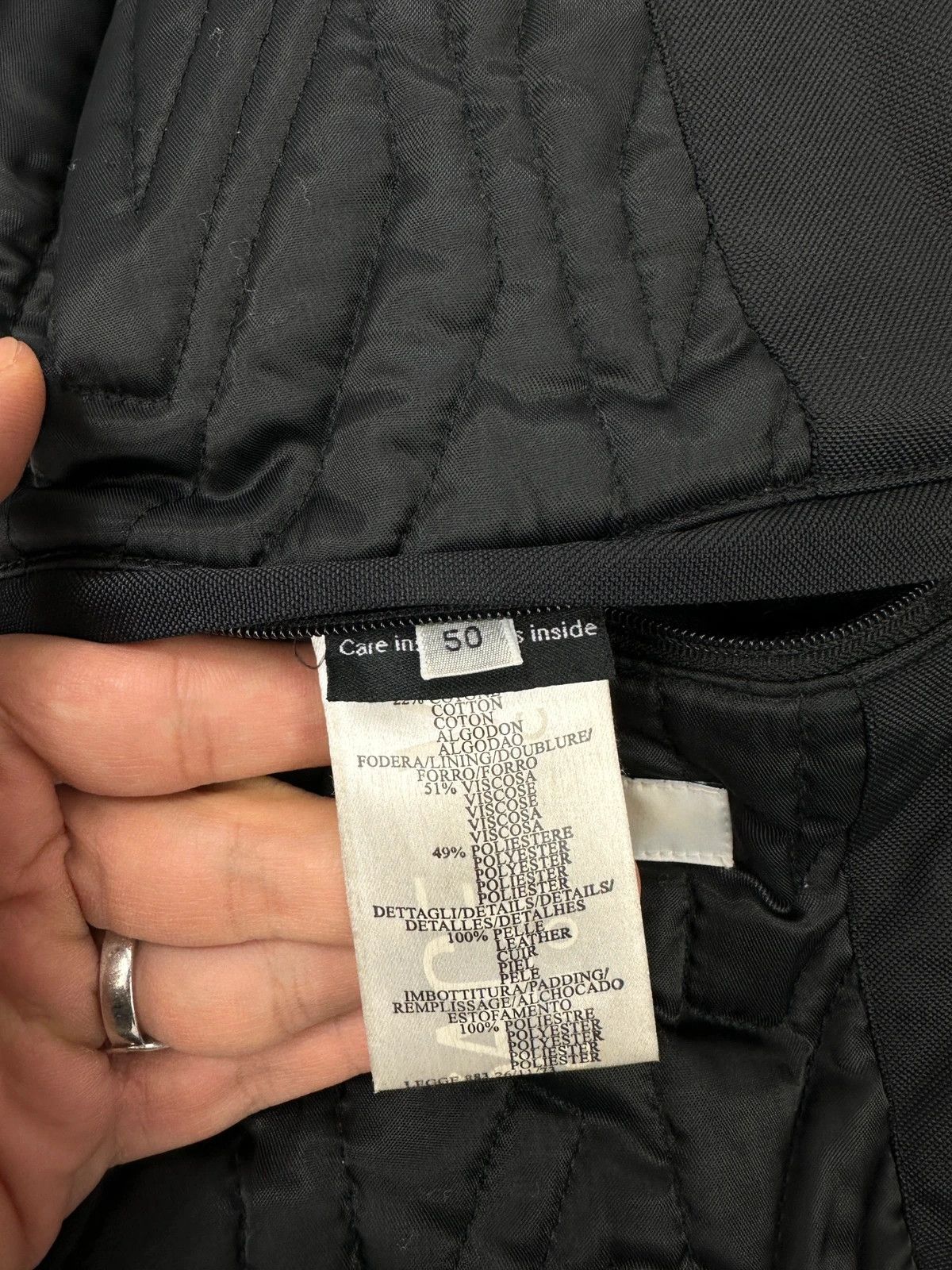 Versace Versace Black Cotton & Leather Padded Bomber Jacket Hoded Size US M / EU 48-50 / 2 - 14 Thumbnail